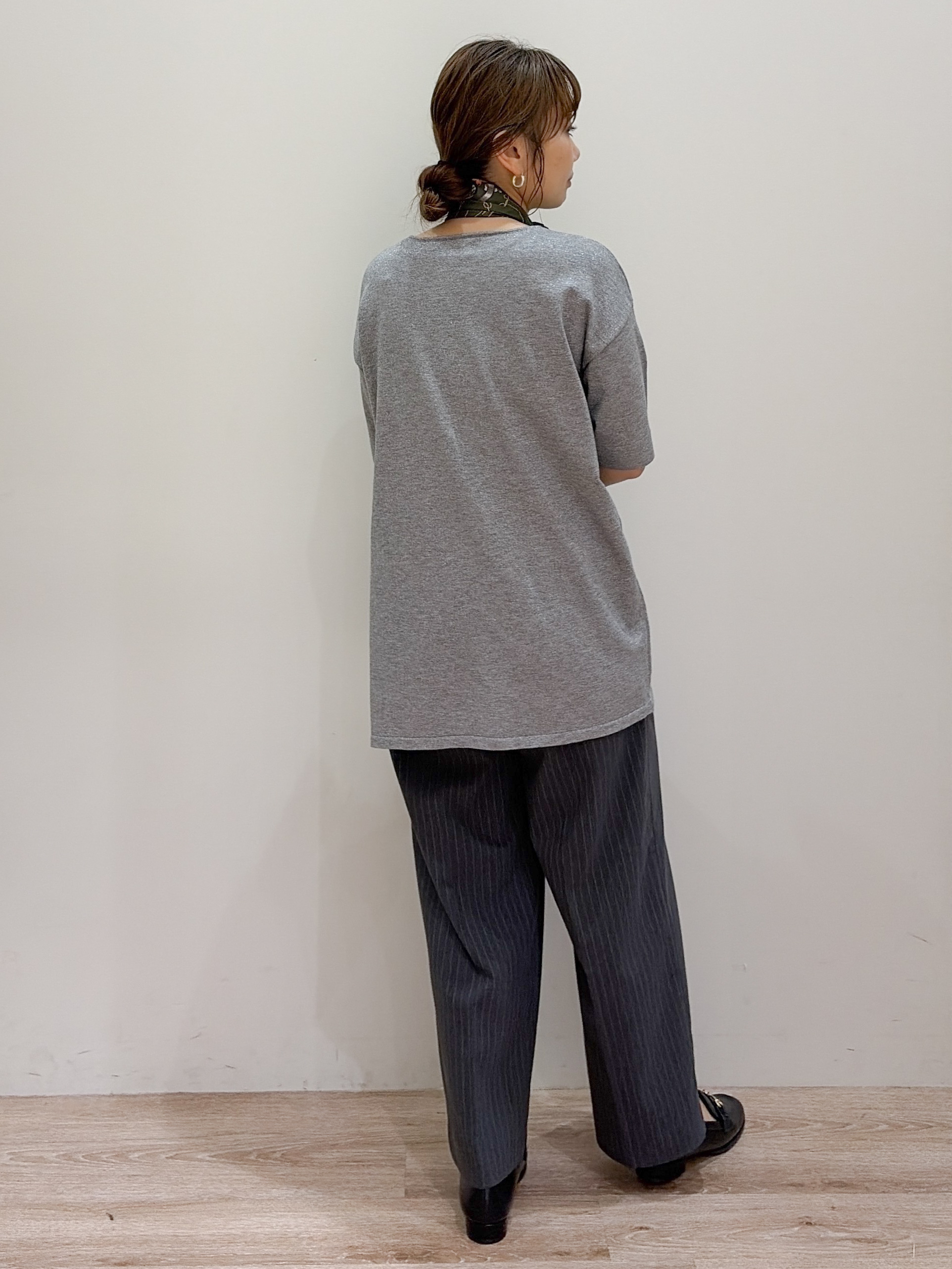 risayanさんの「OPAQUE.CLIP｜ラメハイスリットチュニックニット【洗濯機OK】」を使ったコーディネート