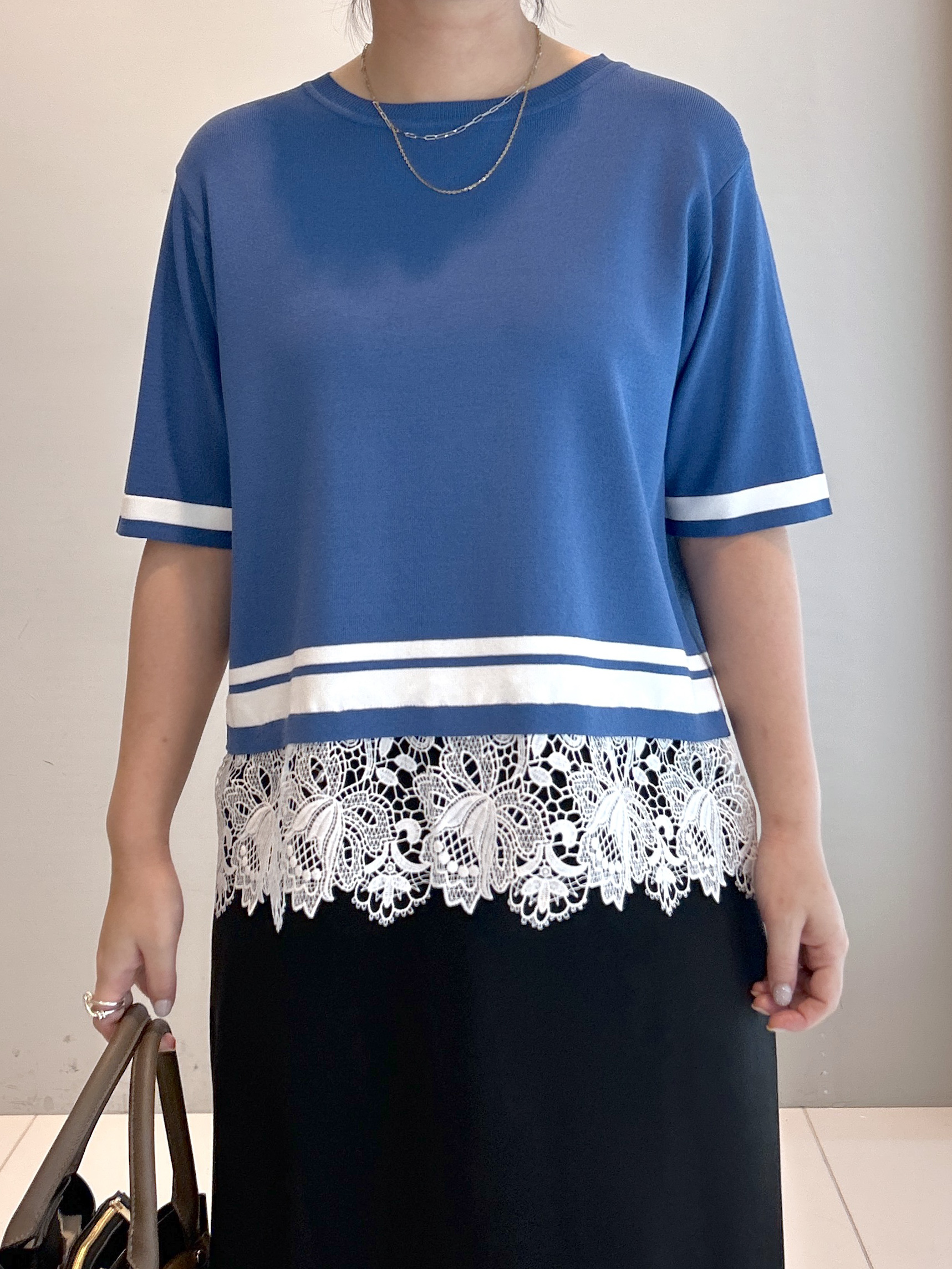 Hirokaさんの「grove｜【シリーズ累計36万枚／UVカット・ひんやり・洗濯機OK】やわらかドライタッチレースドッキングニット」を使ったコーディネート