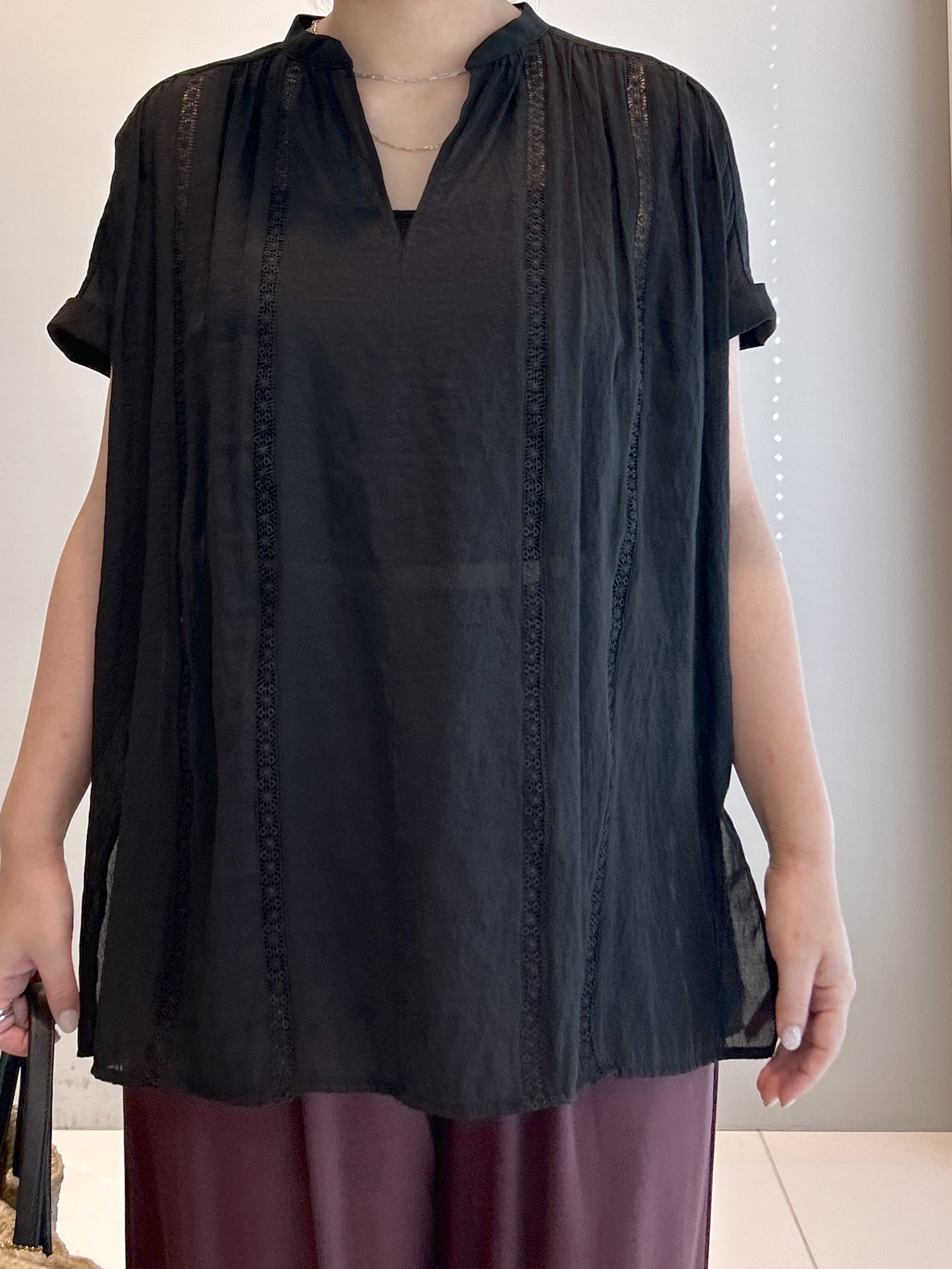 Hirokaさんの「grove｜【体系カバー◎】レースデザインスキッパーブラウス」を使ったコーディネート