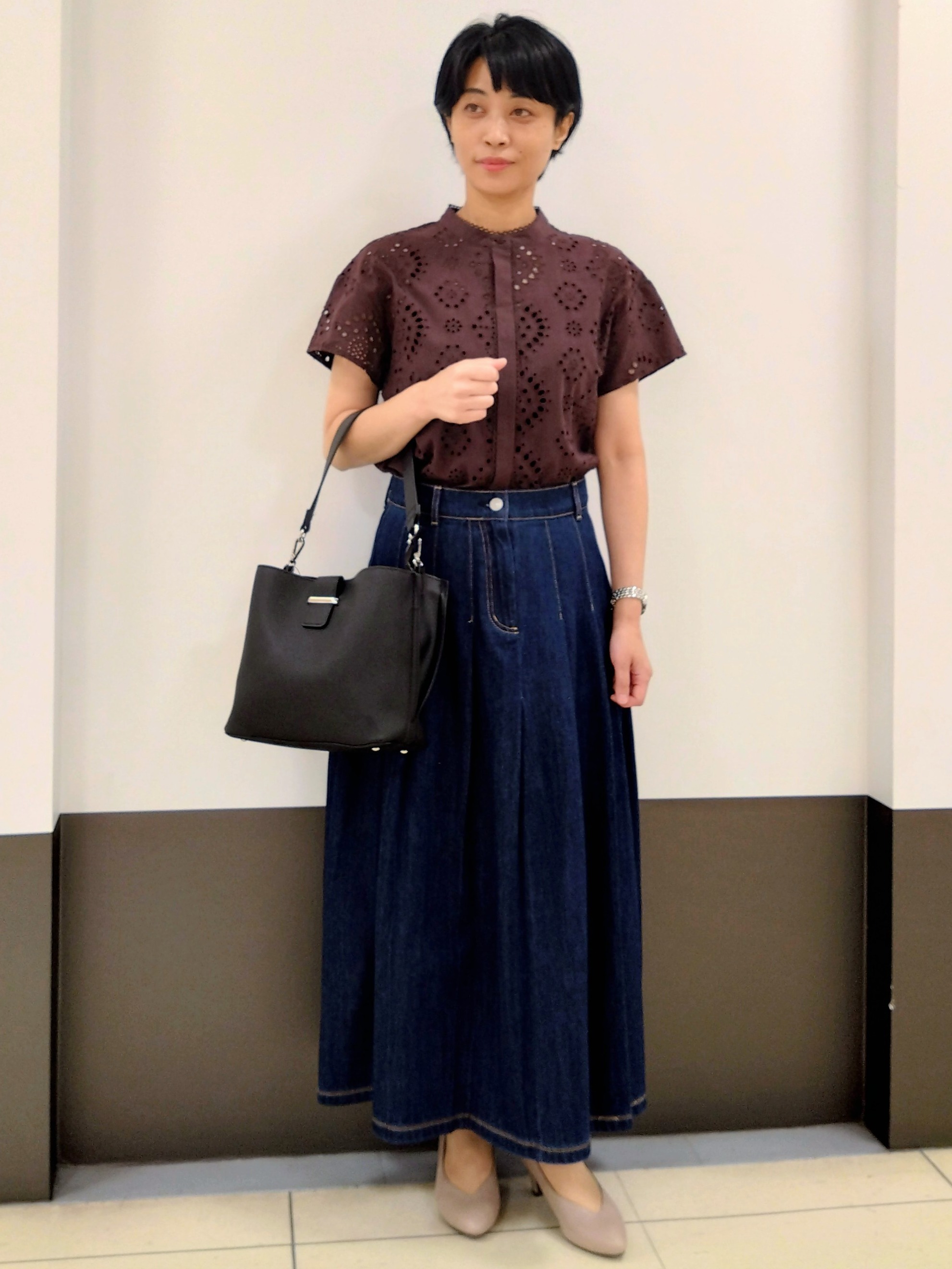 GMさんの「Reflect｜【通勤◎】カットワーク刺繍レース シャツブラウス」を使ったコーディネート