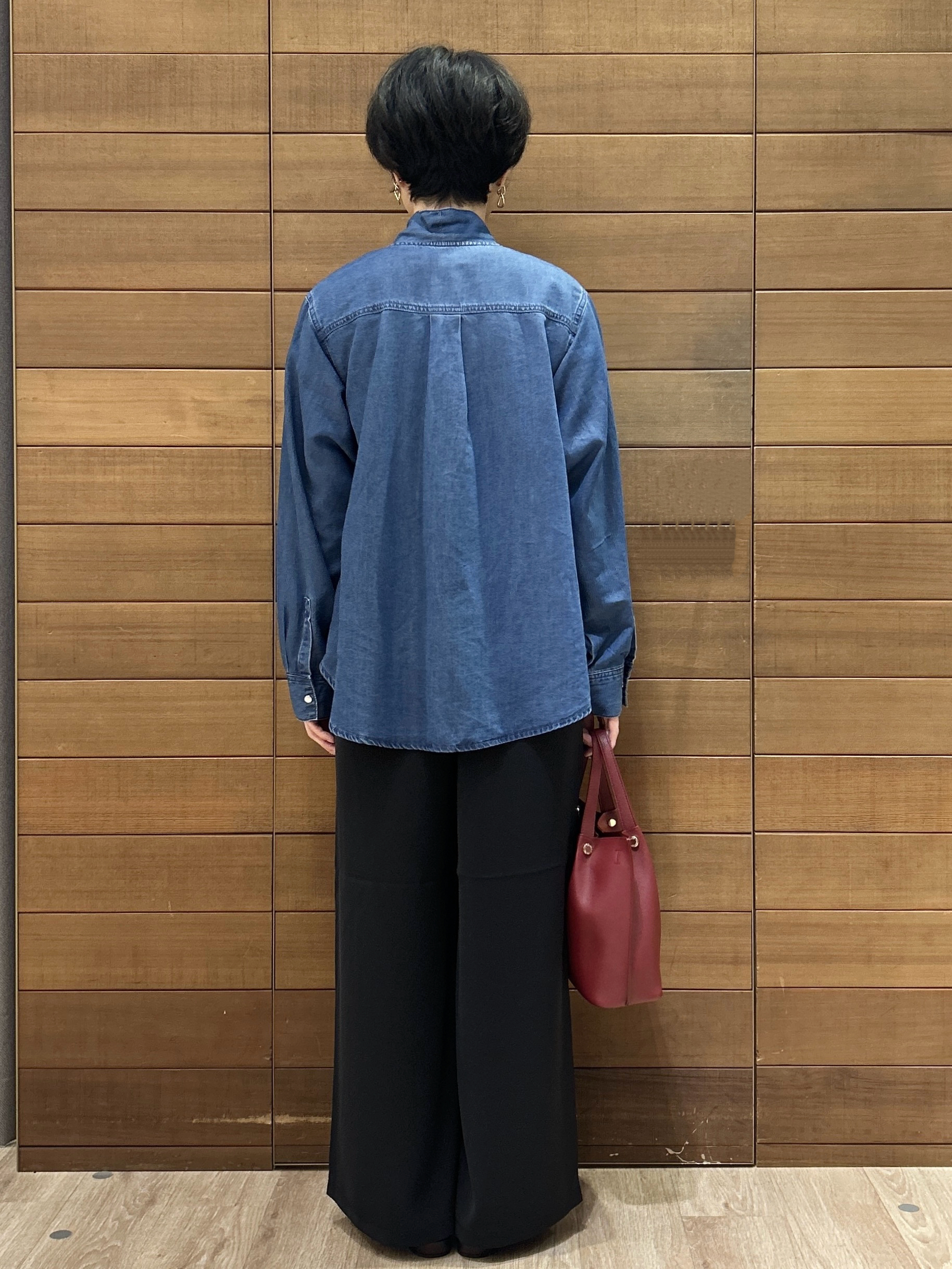 ゆうあさんの「OPAQUE.CLIP｜デニムボウタイブラウス【洗濯機OK】」を使ったコーディネート