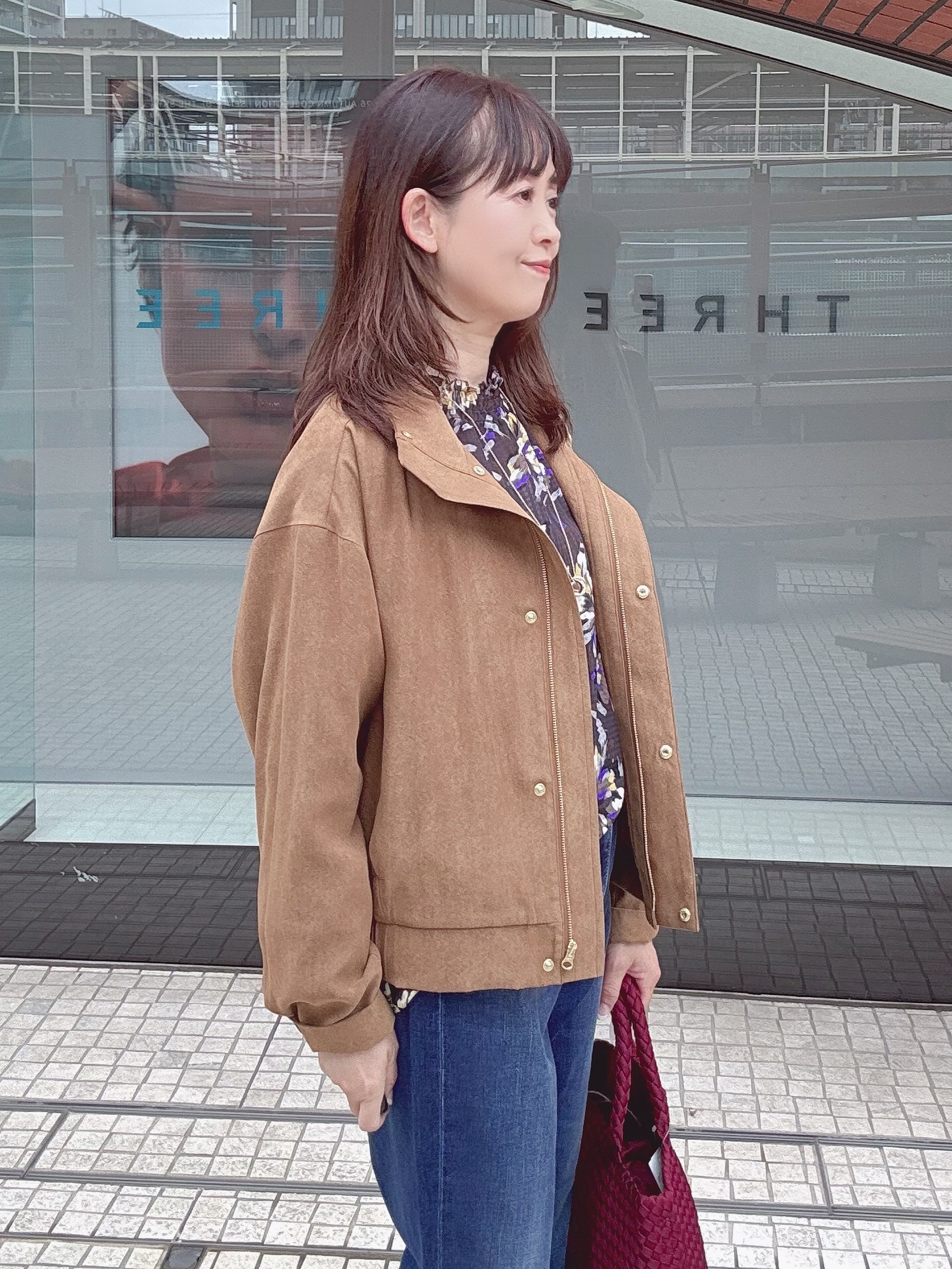 makiさんの「UNTITLED｜【セットアップ可/秋ジャケット】スエードライクブルゾン」を使ったコーディネート