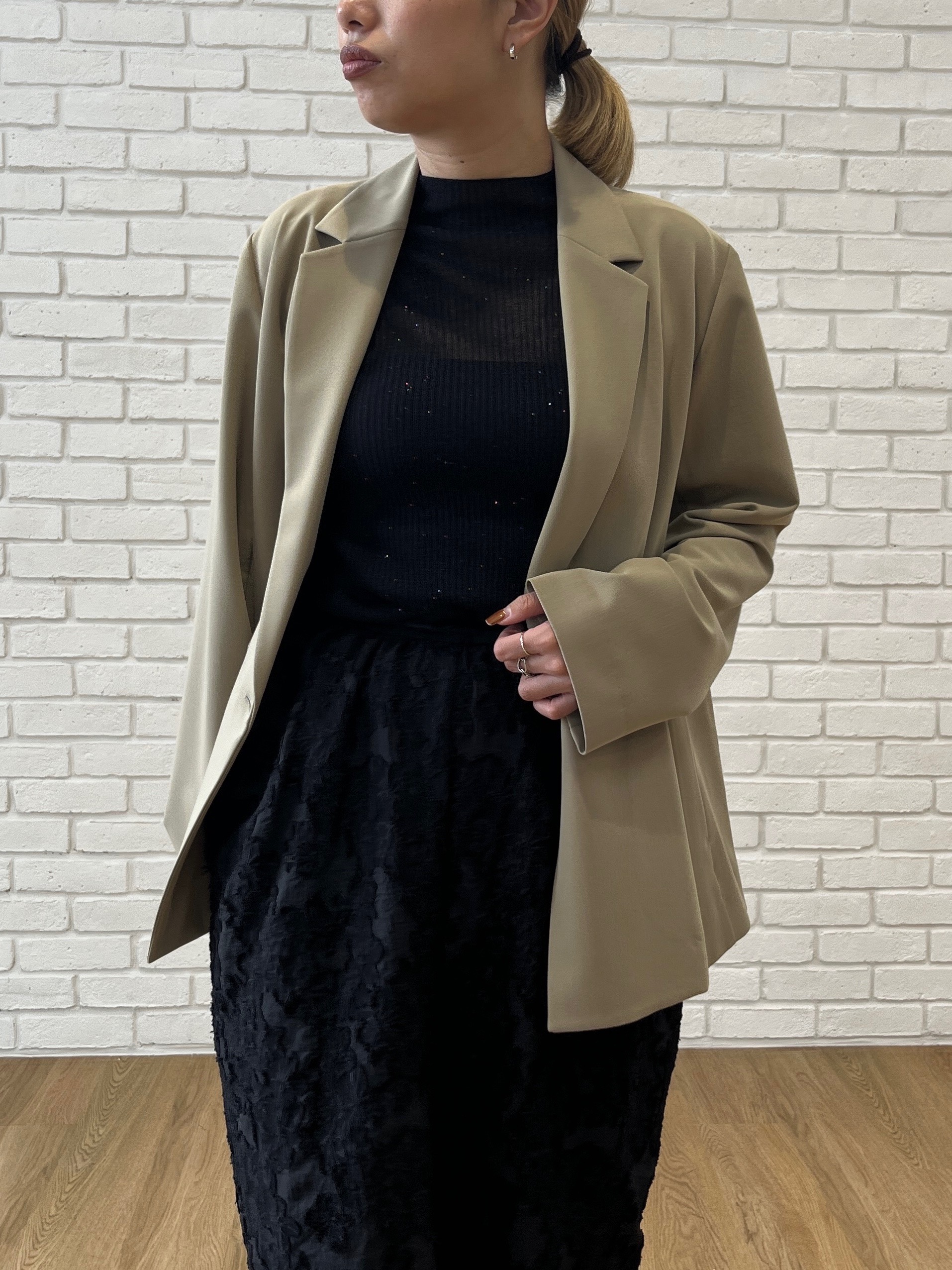 Harukaさんの「INDIVI｜Comfy Set Up｜ダブルブレストイージージャケット【セットアップ対応／通勤／カセット服】」を使ったコーディネート
