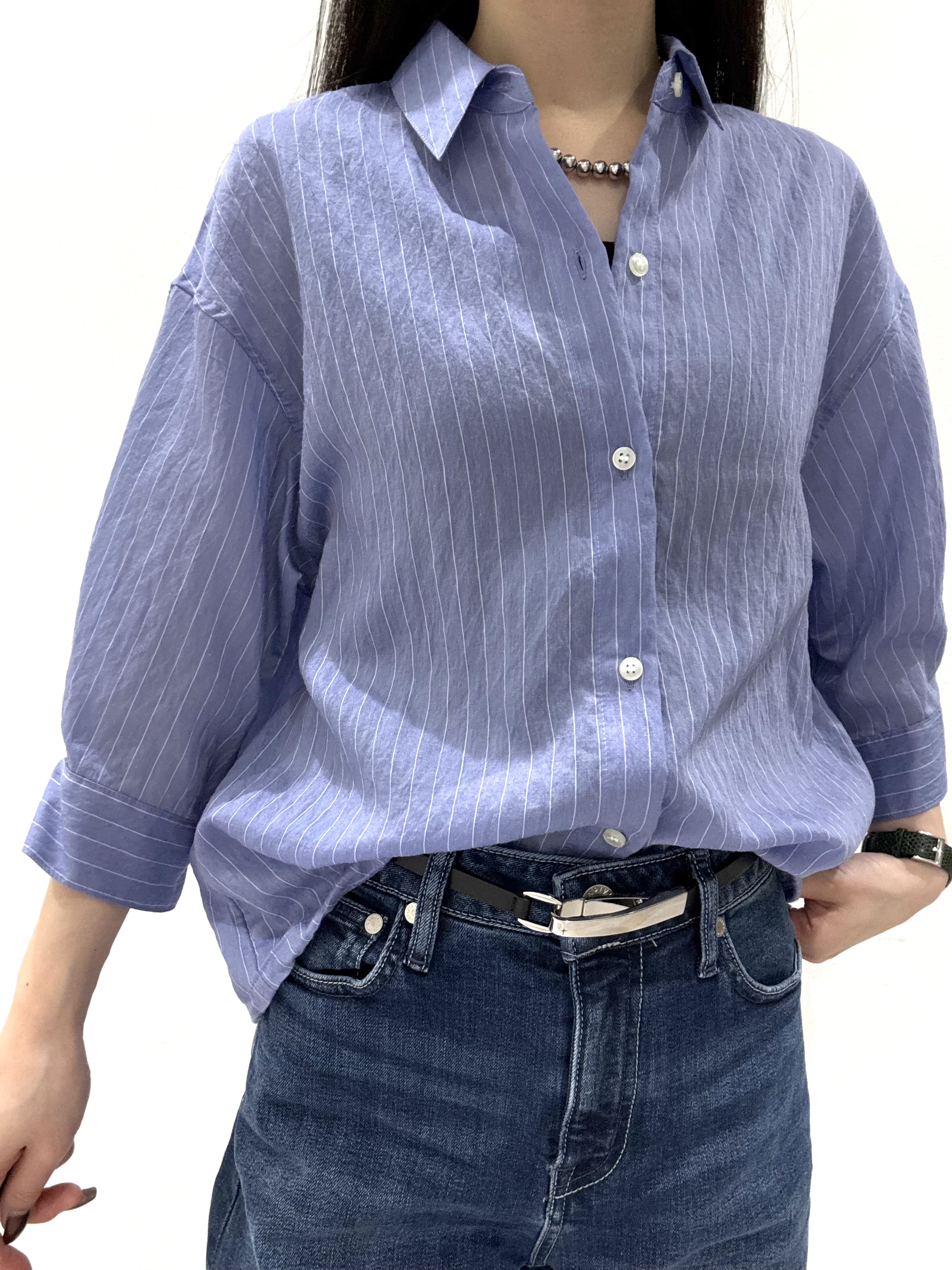 KEIKOさんの「INDIVI｜【シアー／7分袖】体型カバーゆったりシャツ」を使ったコーディネート