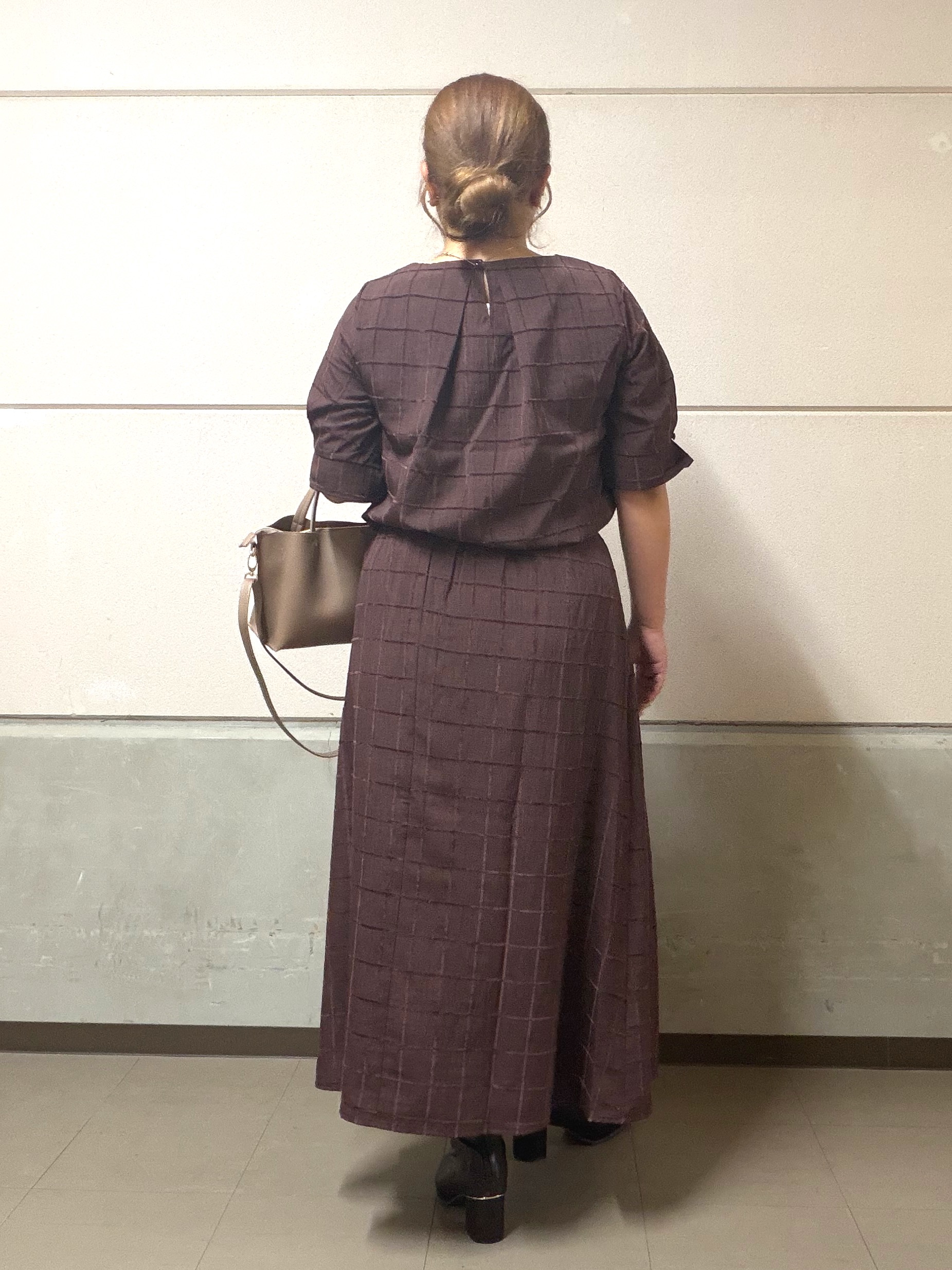 まちゃんなちゃんさんの「SHOO･LA･RUE｜【セットアップ可/S-LL】1枚で秋気分 モールチェックタックスリーブ ブラウス」を使ったコーディネート
