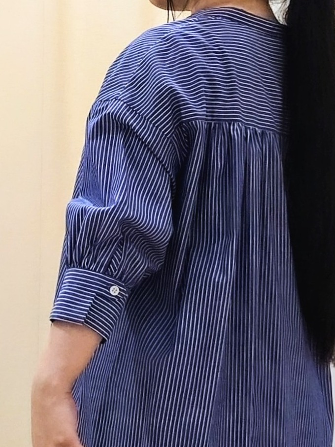 Haraさんの「Dessin｜【UVカット】チュニックストライプシャツ6分袖」を使ったコーディネート