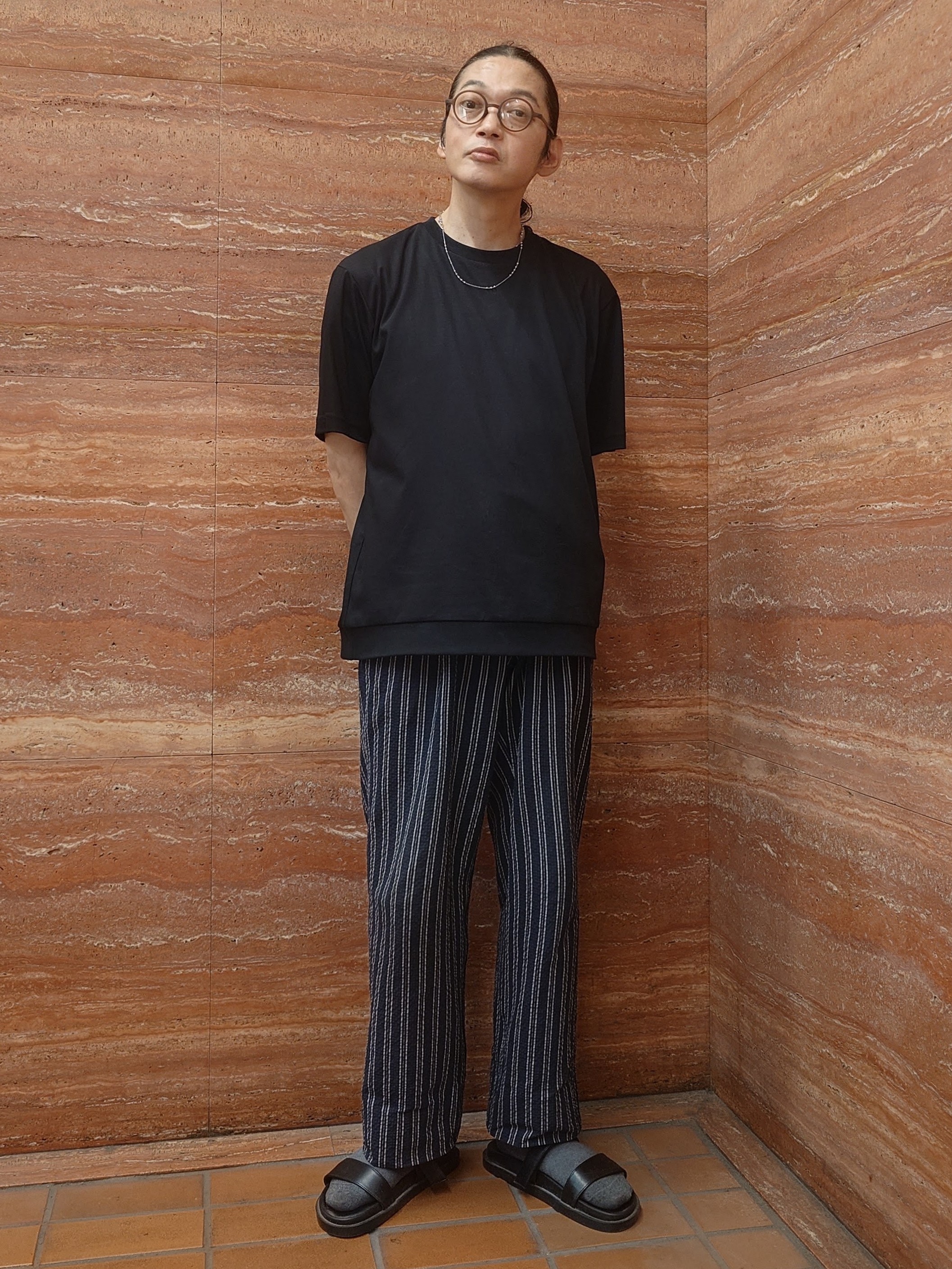 かしげるさんの「TAKEO KIKUCHI｜【接触冷感】アイスクリアコットン Tシャツ」を使ったコーディネート