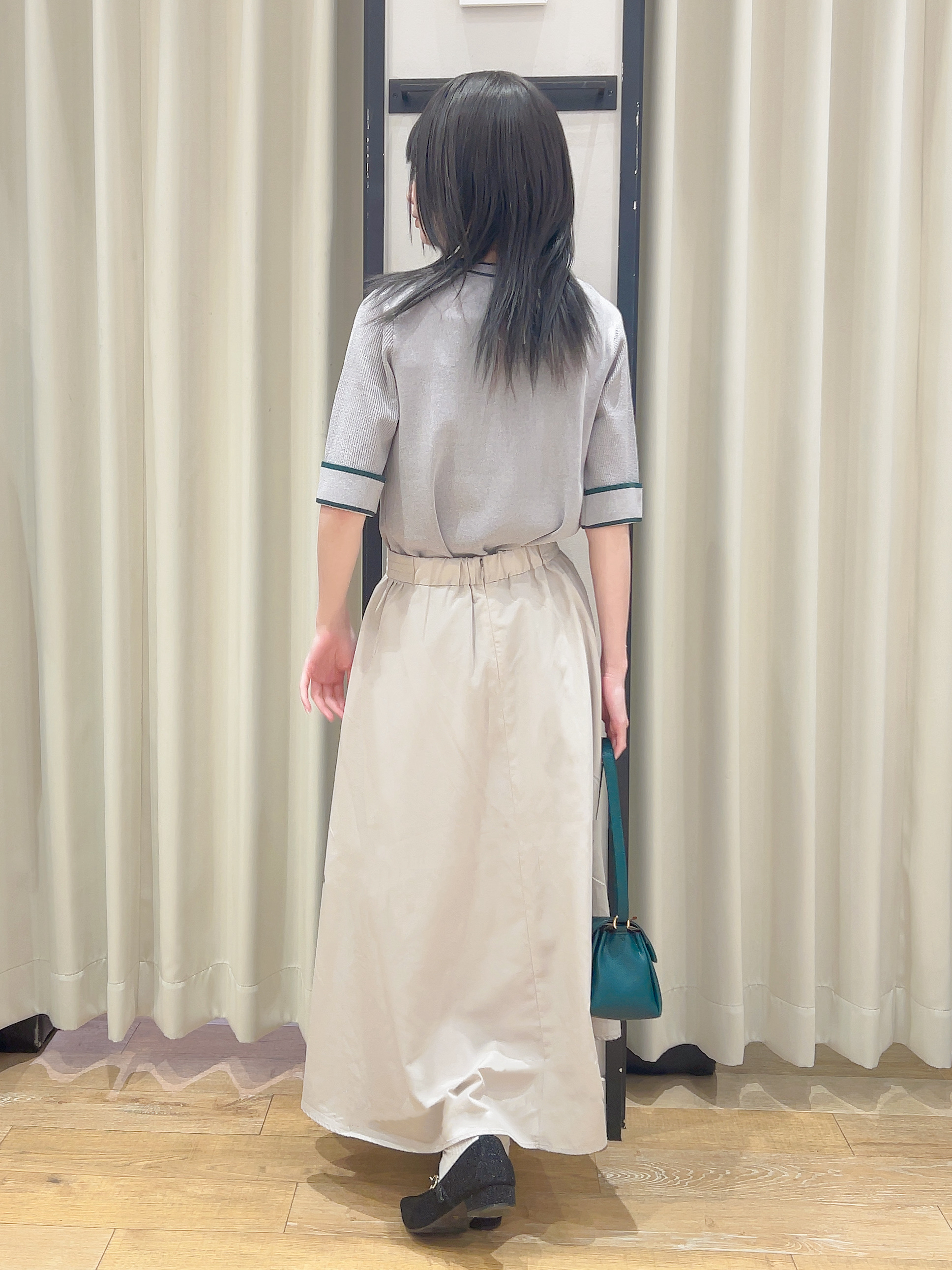 yukinoさんの「grove｜新色追加！【シリーズ累計36万枚/名品ニット】やわらかドライタッチ 袖メッシュ編みニット」を使ったコーディネート