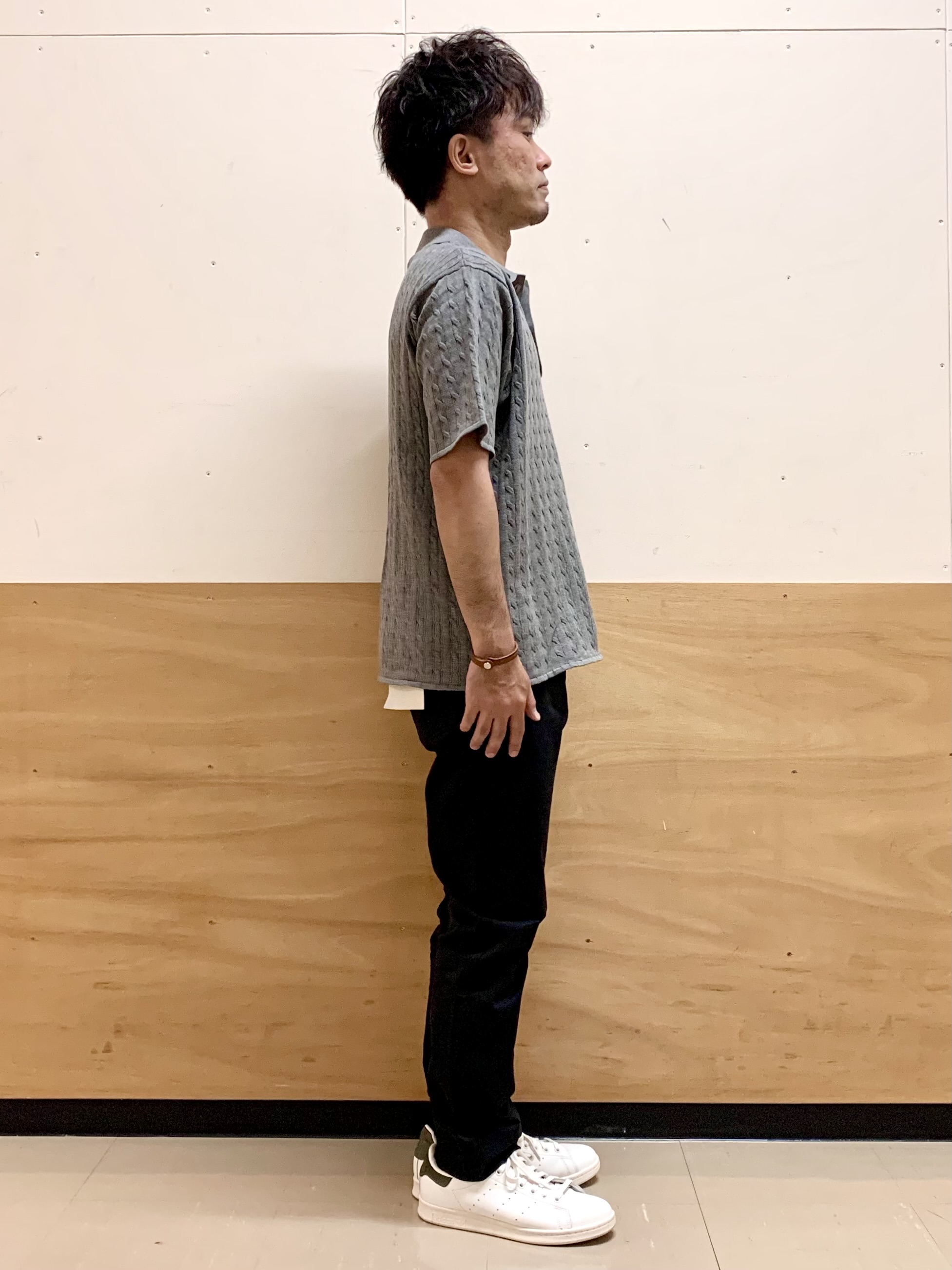 MATUさんの「THE SHOP TK｜POLO BCS/ケーブルニットポロ」を使ったコーディネート
