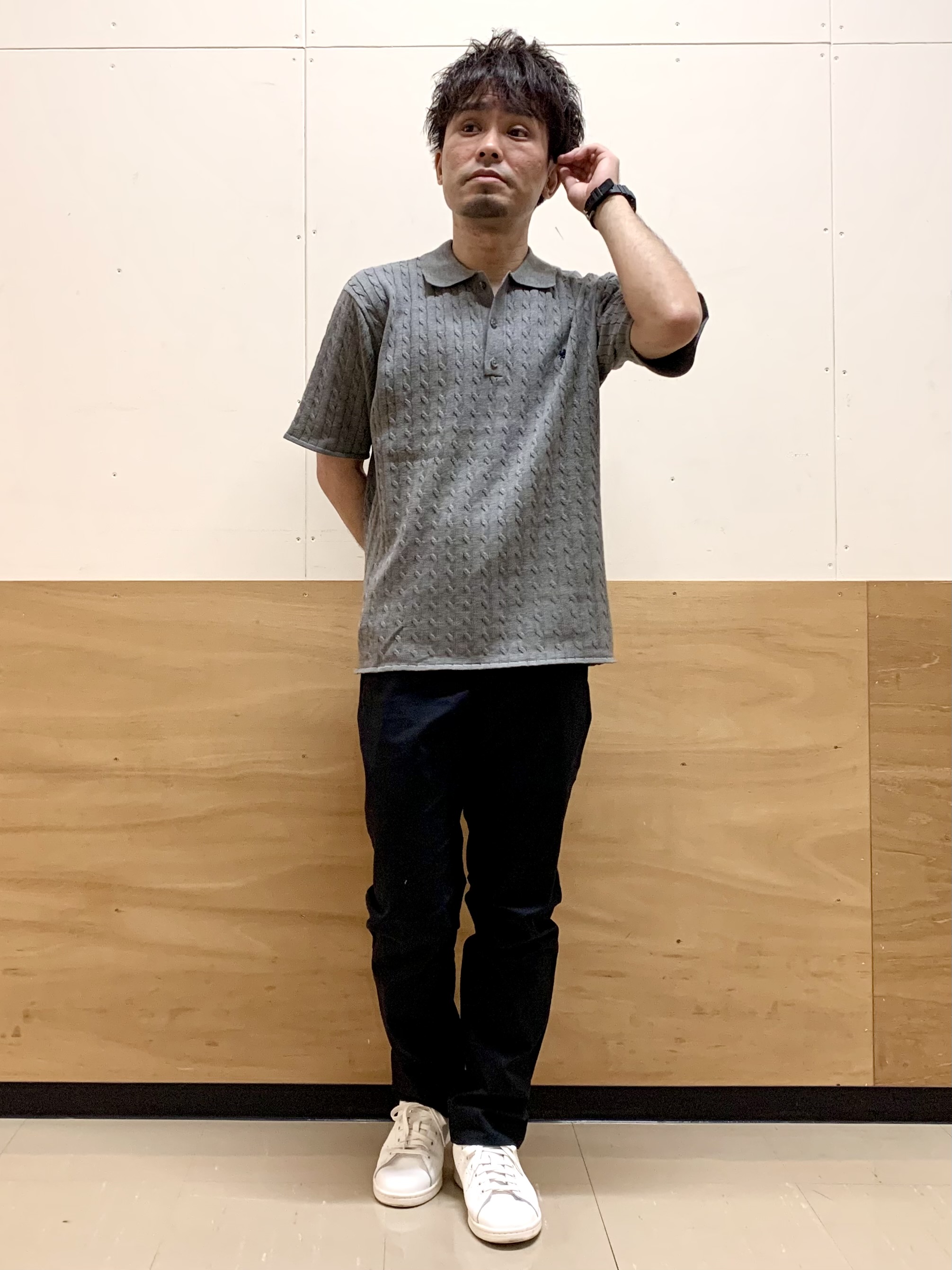 MATUさんの「THE SHOP TK｜POLO BCS/ケーブルニットポロ」を使ったコーディネート