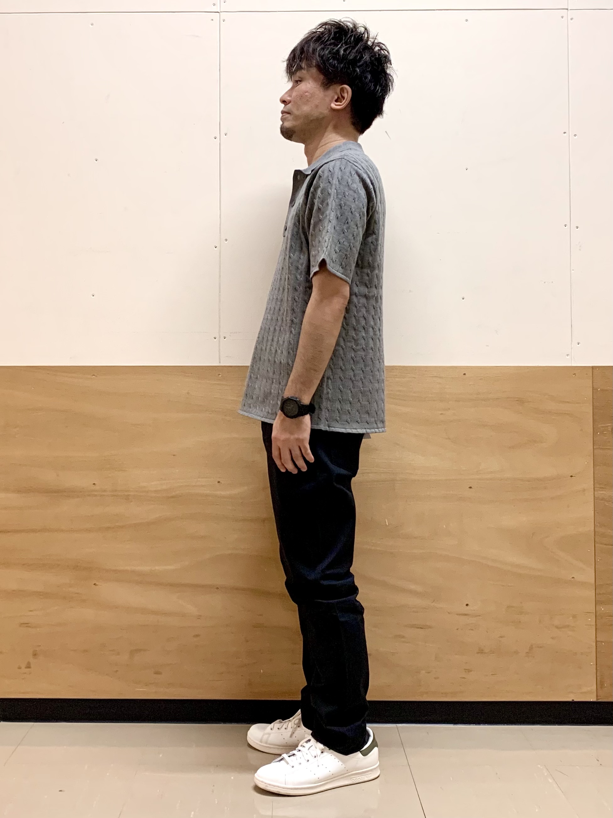 MATUさんの「THE SHOP TK｜POLO BCS/ケーブルニットポロ」を使ったコーディネート