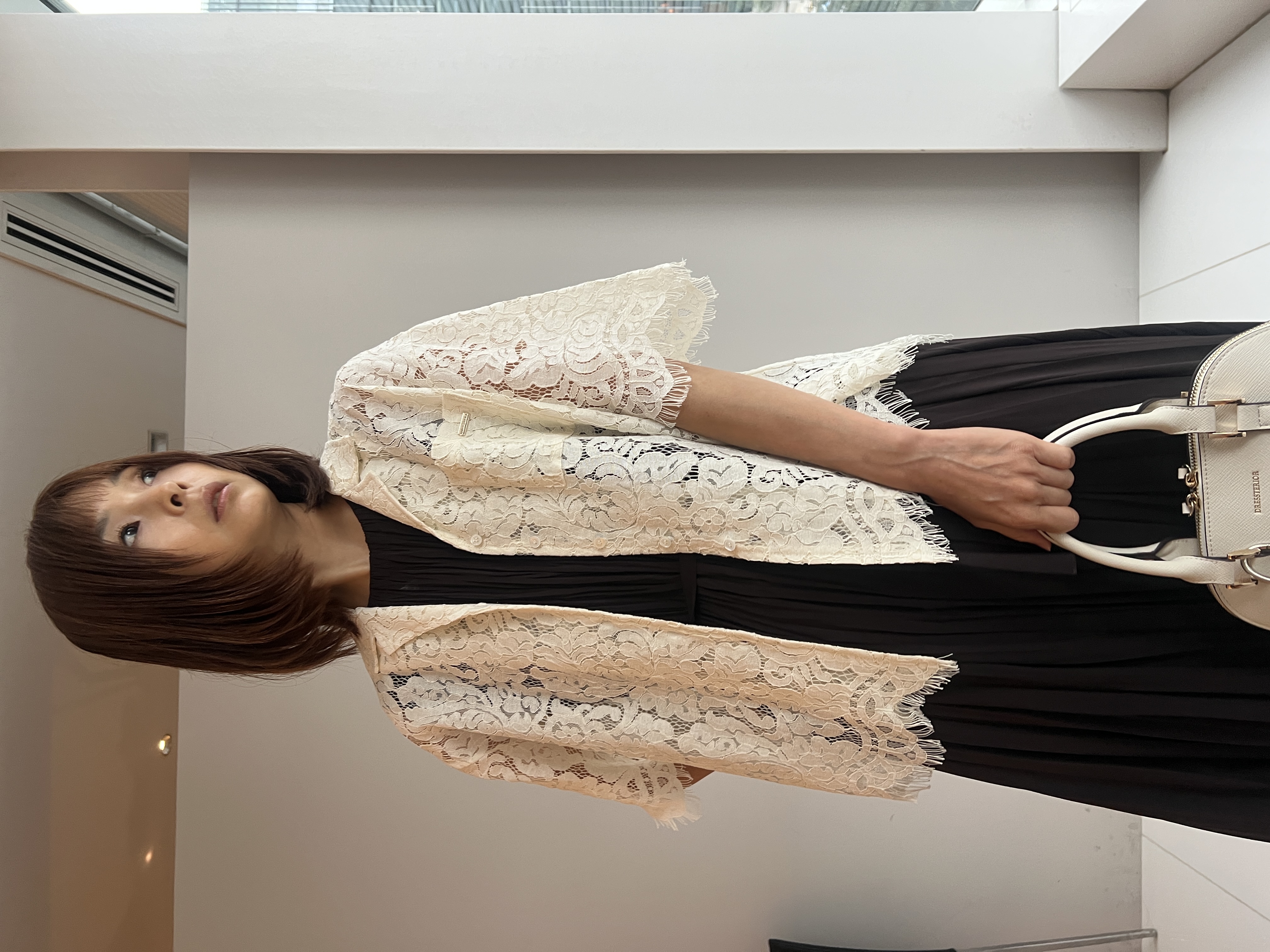 misaさんの「DRESSTERIOR｜【ウォッシャブル/2WAYシルエット】ノースリーブプリーツワンピース」を使ったコーディネート