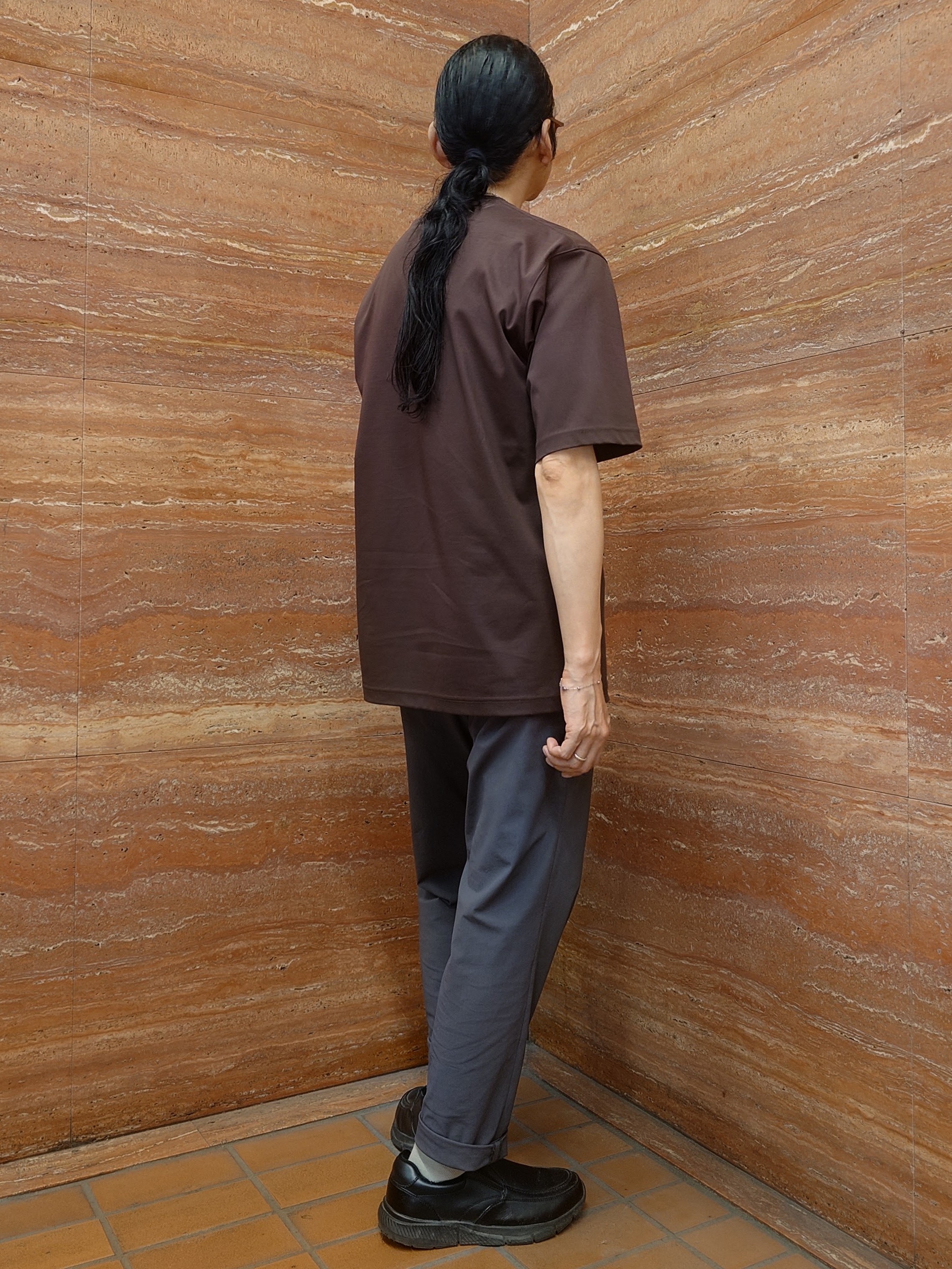かしげるさんの「TAKEO KIKUCHI｜【BOWLER HAT LABEL】アイスクリアコットンボーラーハットウォーカー 半袖ポケT」を使ったコーディネート