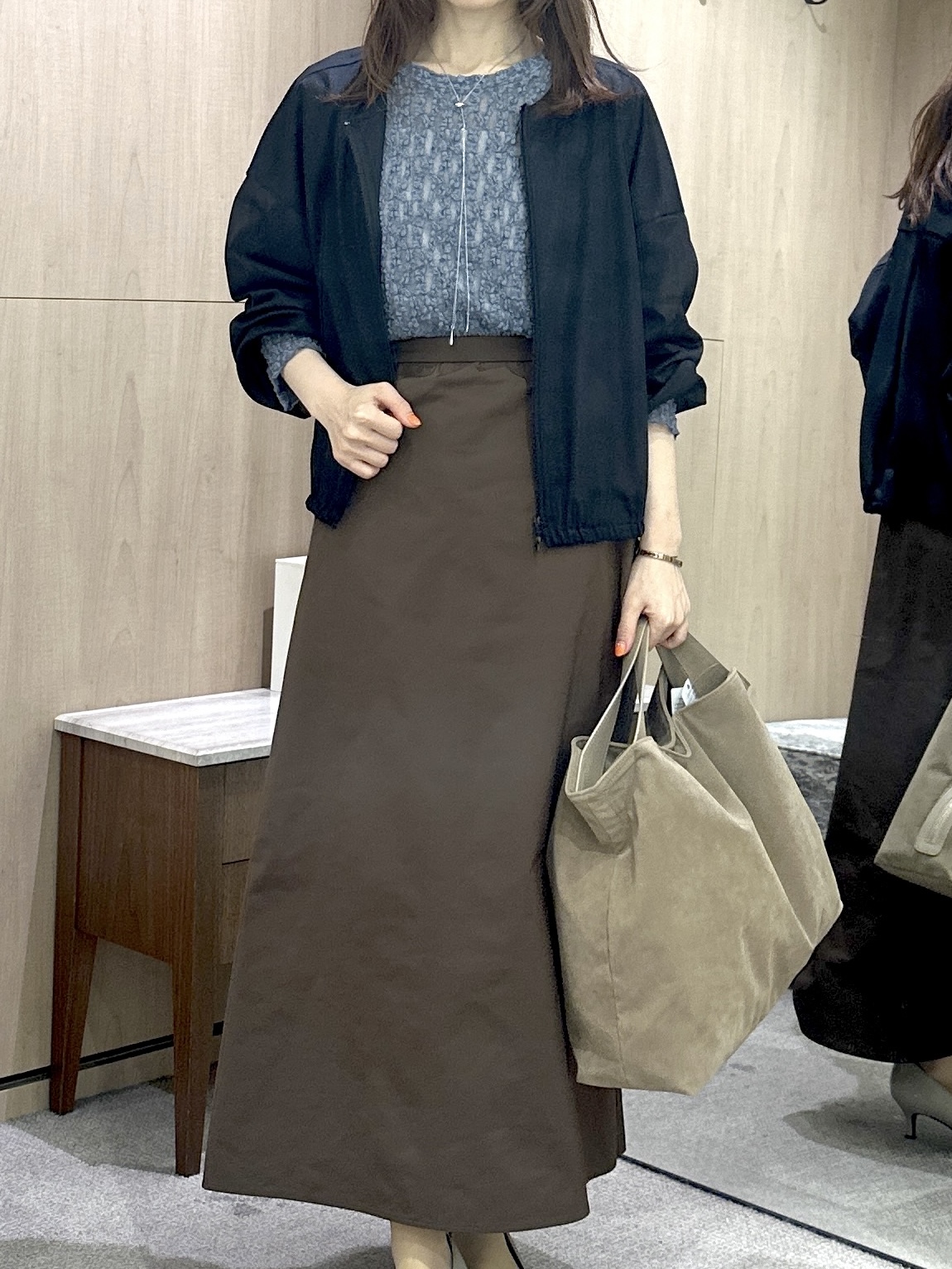 Miwaさんの「UNTITLED｜【秋羽織り/ジップ】トリコットシアーブラウス」を使ったコーディネート