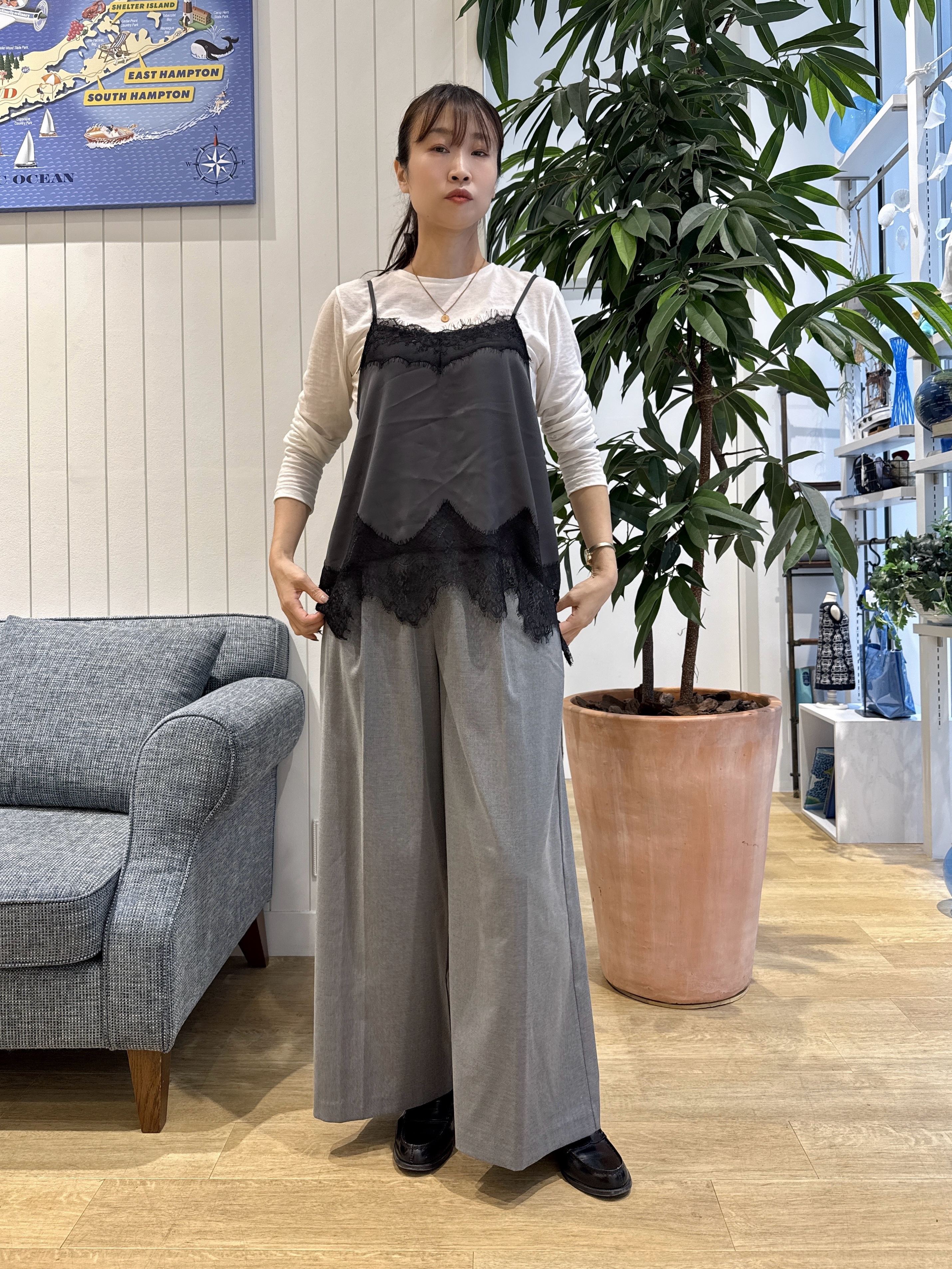 Junさんの「Dessin｜サテンレース キャミソール」を使ったコーディネート