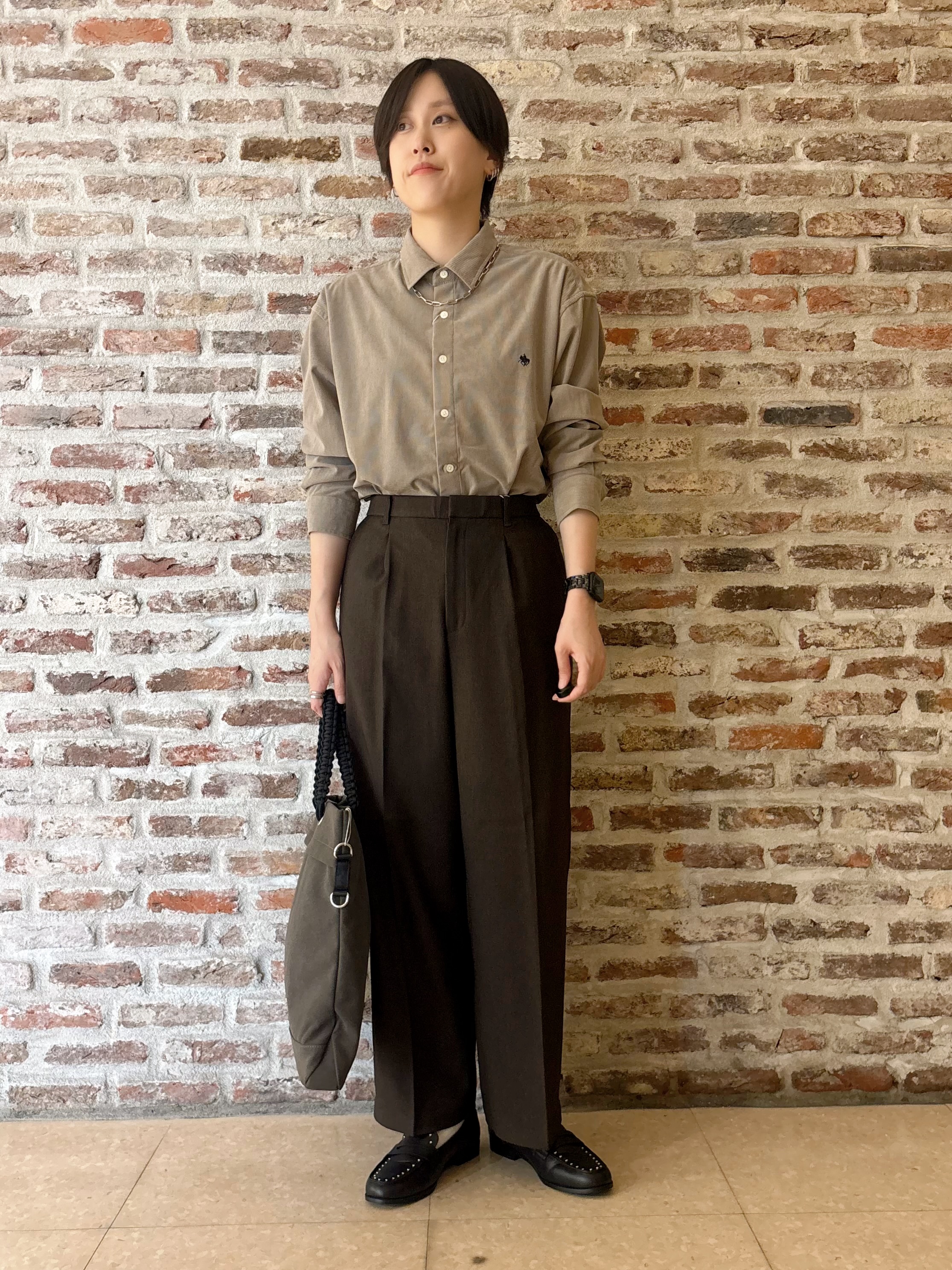 しばさんの「THE SHOP TK｜POLO BCS/アソート長袖シャツ」を使ったコーディネート