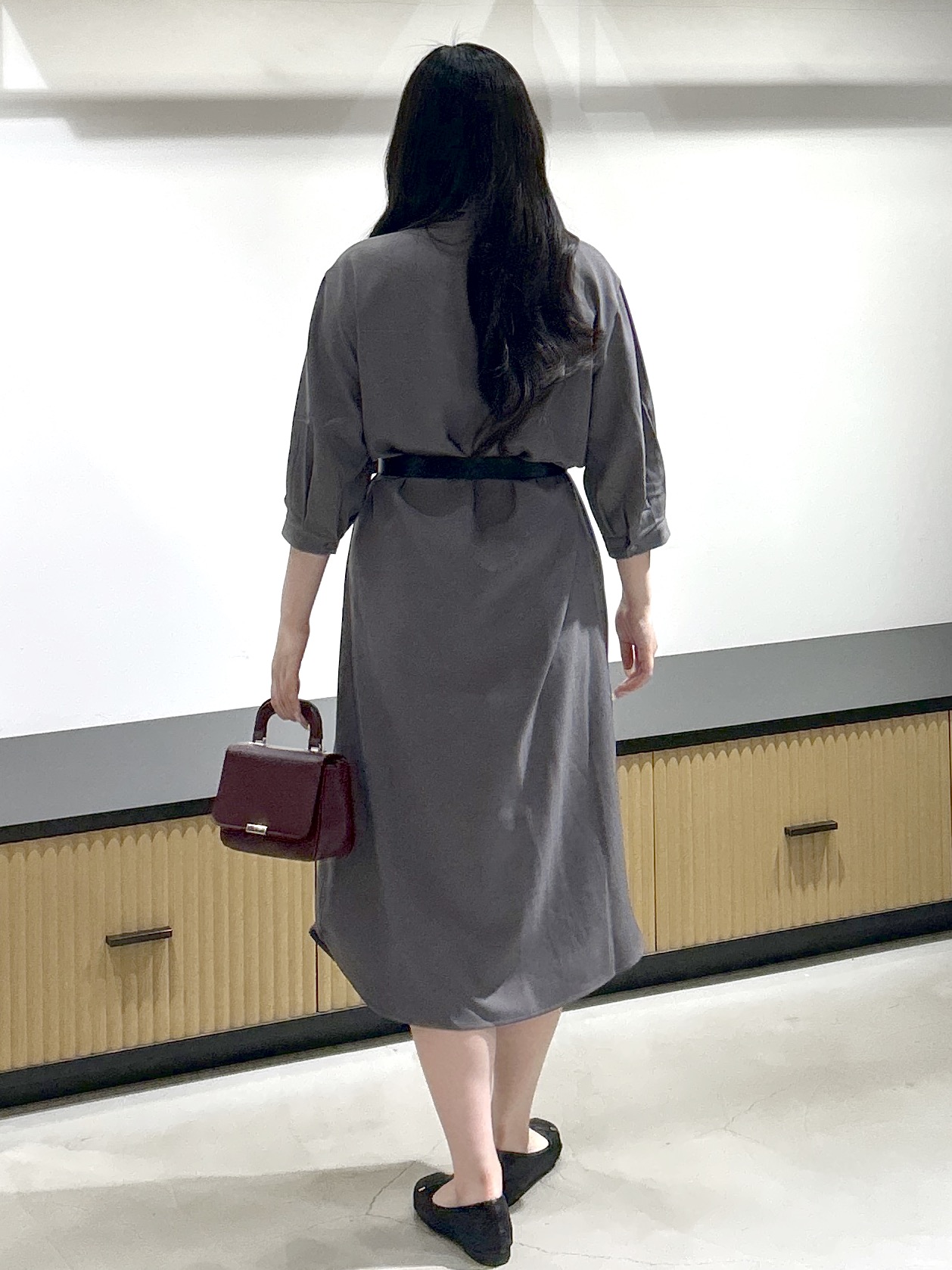 sayaさんの「OPAQUE.CLIP｜ボウタイ付きシャツワンピース【洗濯機OK】」を使ったコーディネート