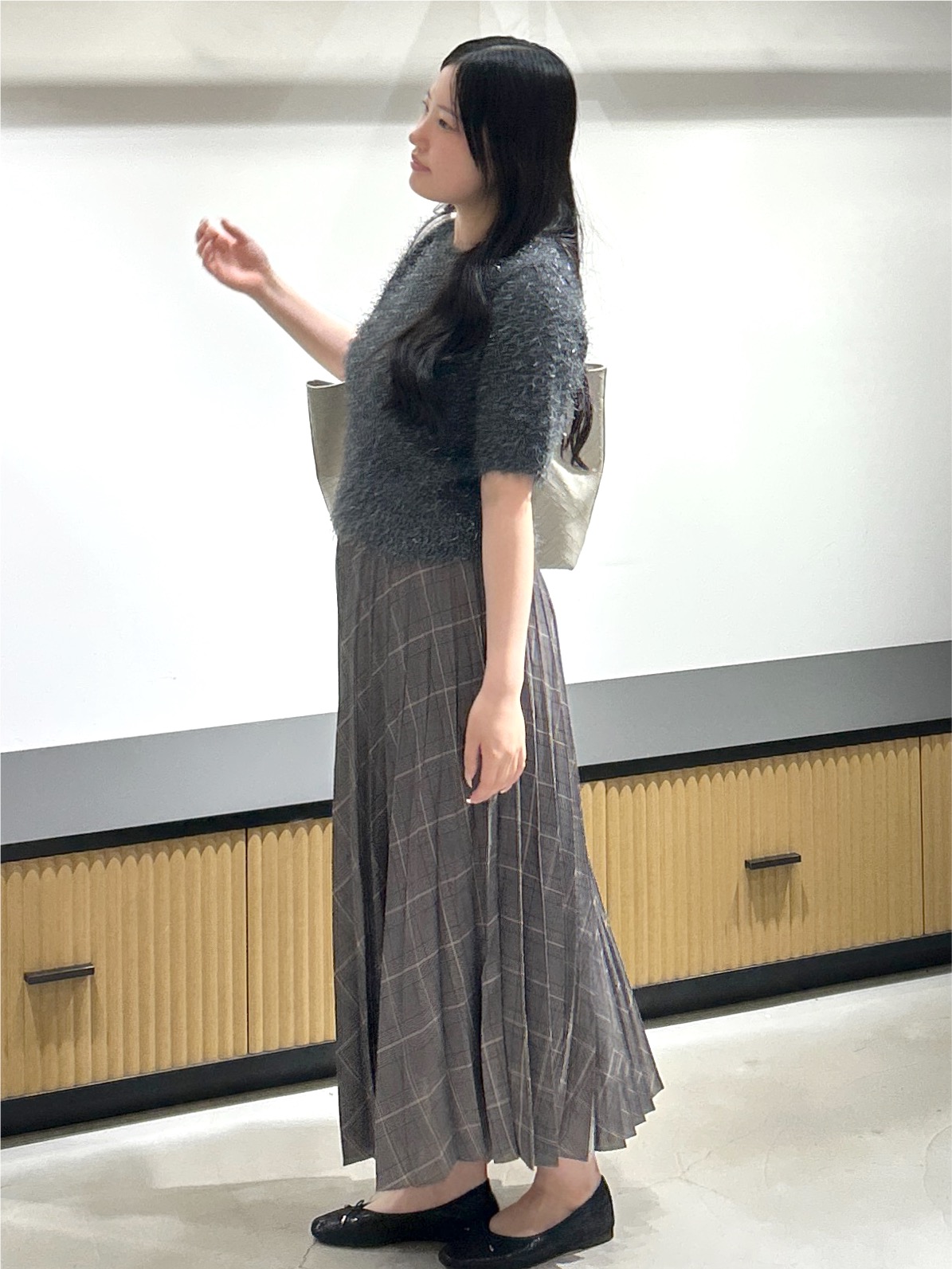 sayaさんの「OPAQUE.CLIP｜ラメシャギーニット【洗濯機OK】」を使ったコーディネート