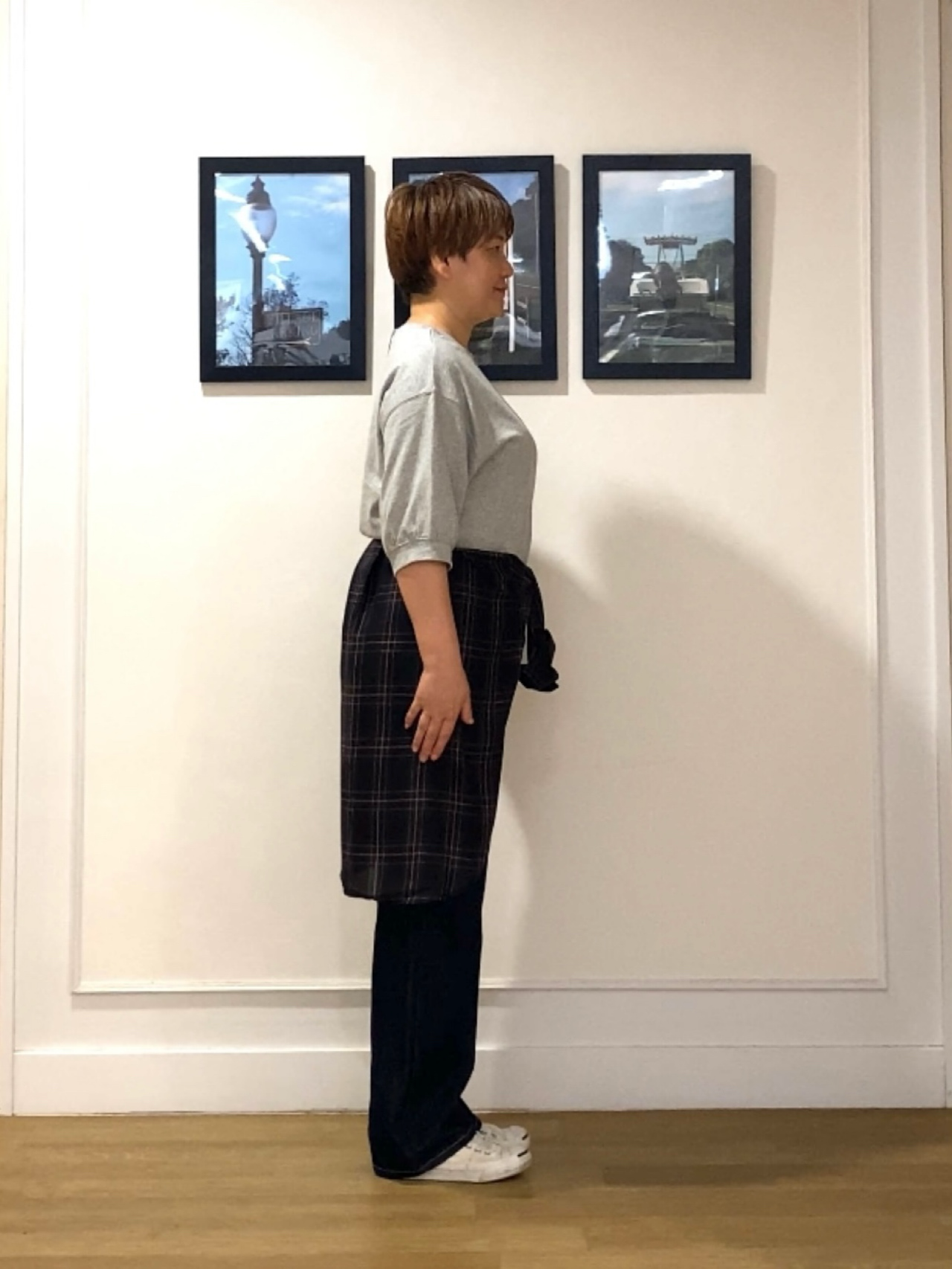 Hiroさんの「Dessin｜【洗える/XS-L】バックヘンリーミニ裏毛 5分袖」を使ったコーディネート