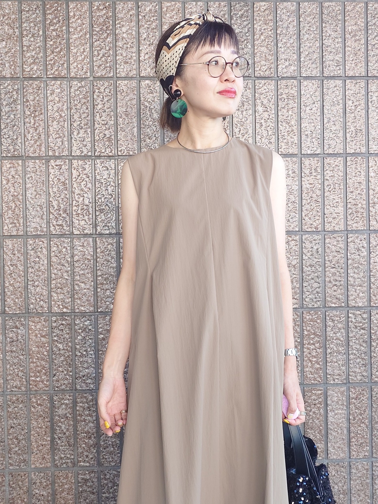 MUTSUKOさんの「UNTITLED｜【残暑も快適/接触冷感/UVカット/吸水速乾】Aラインロングワンピース」を使ったコーディネート