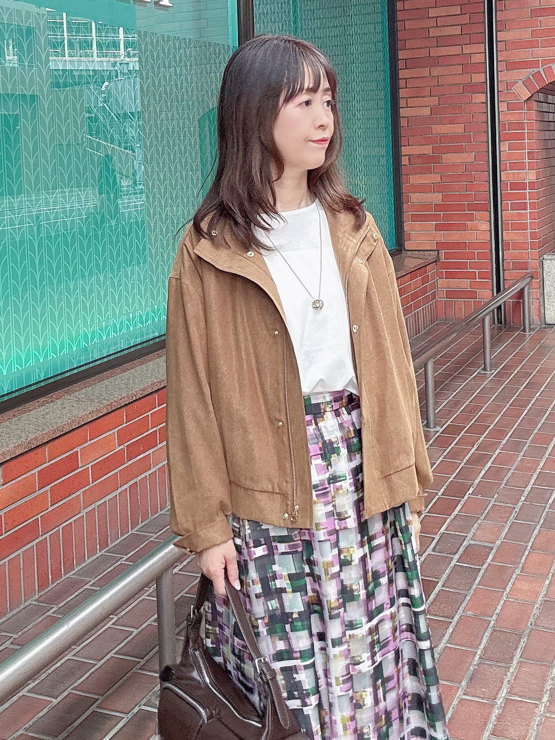 makiさんの「UNTITLED｜【セットアップ可/秋ジャケット】スエードライクブルゾン」を使ったコーディネート