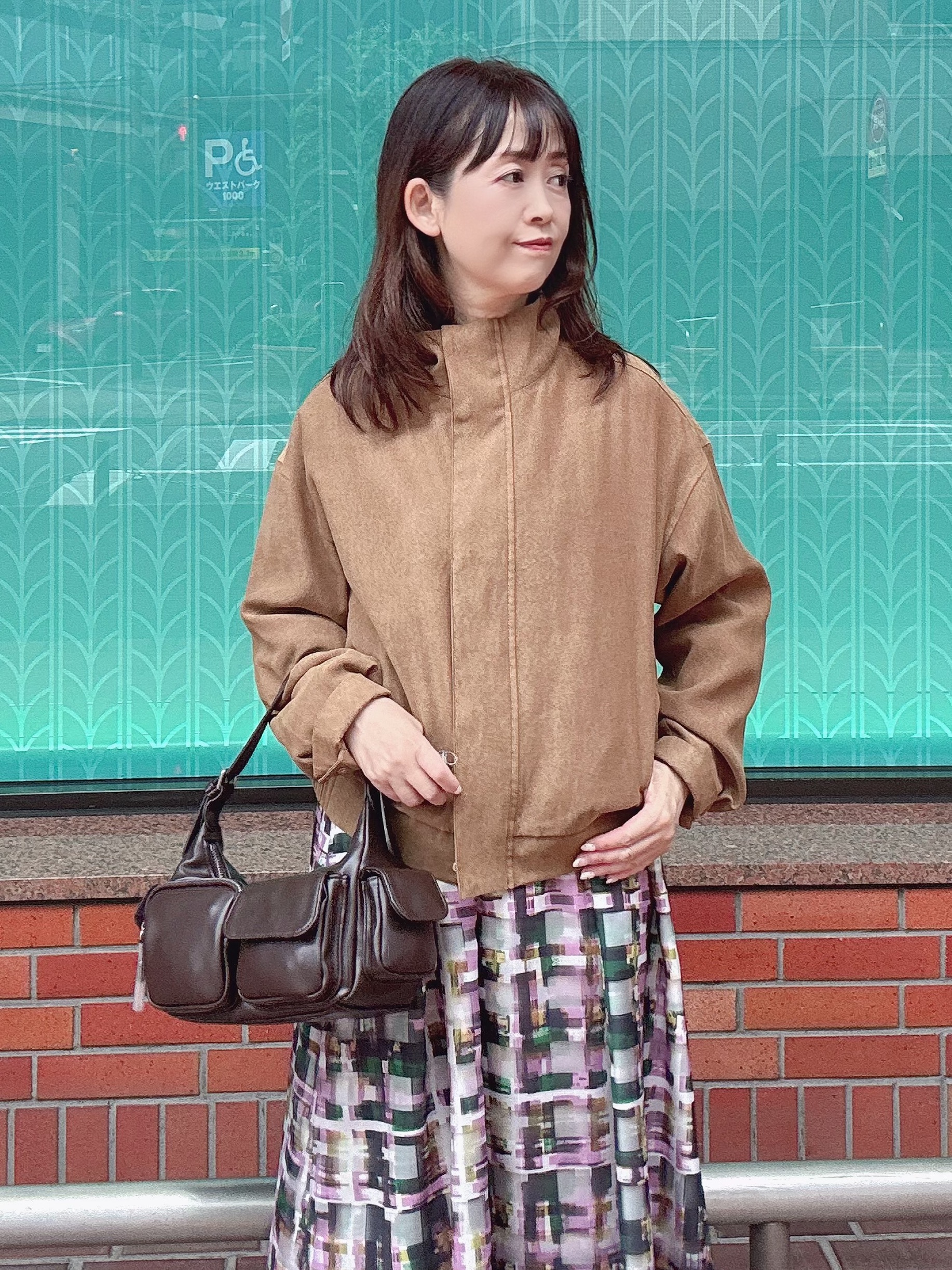 makiさんの「UNTITLED｜【セットアップ可/秋ジャケット】スエードライクブルゾン」を使ったコーディネート