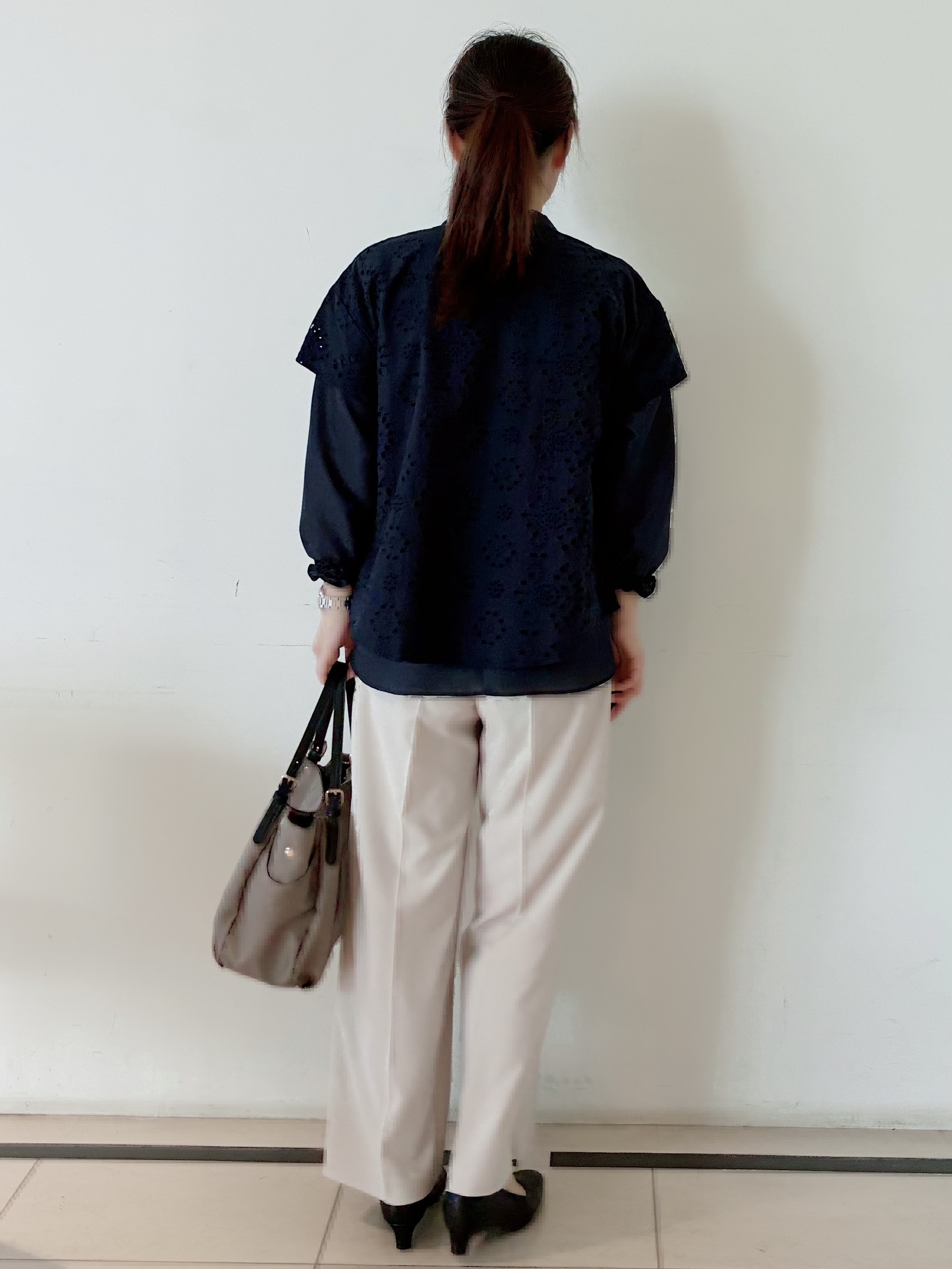 ひーさんの「Reflect｜【通勤◎】カットワーク刺繍レース シャツブラウス」を使ったコーディネート