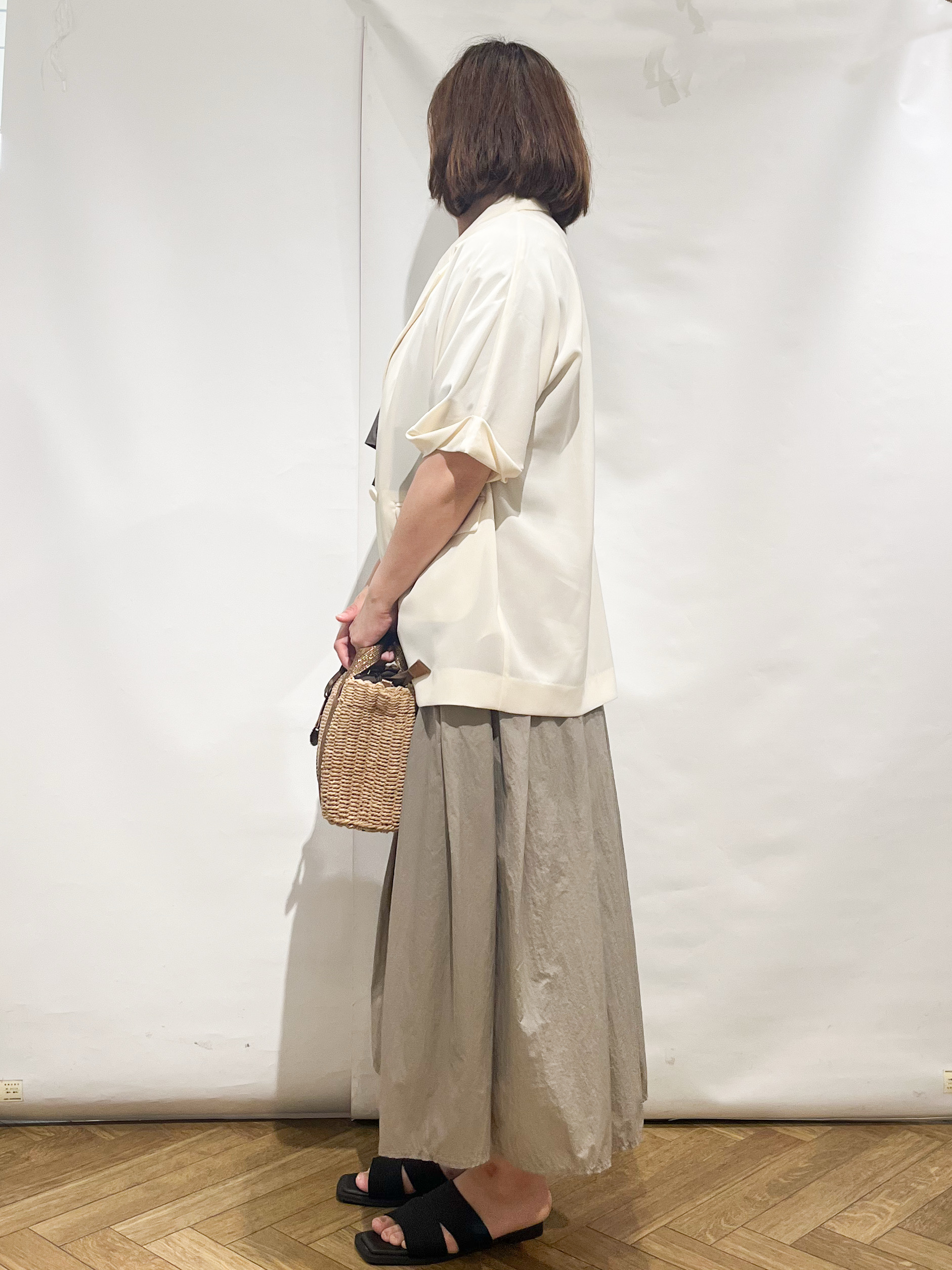 fumiさんの「index｜【接触冷感／吸水速乾／防シワ】リネンライクテーラードジャケット《洗濯機OK》」を使ったコーディネート