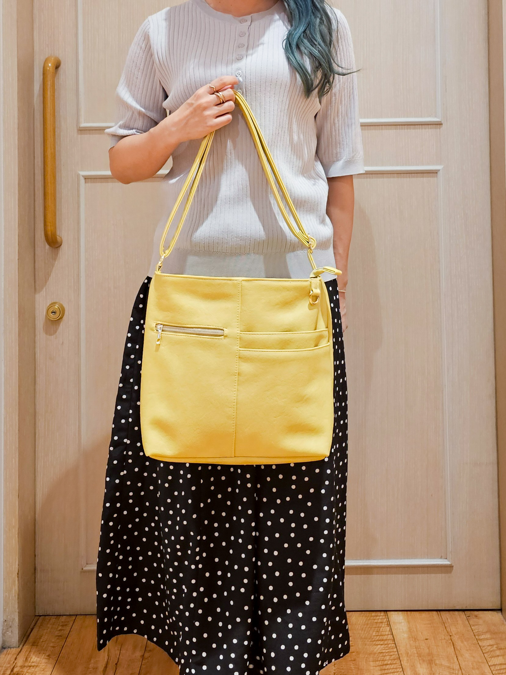 ゆゆさんの「SHOO･LA･RUE｜【S-LL】抜け感ある着こなしに ヘンリーネック リブニット」を使ったコーディネート