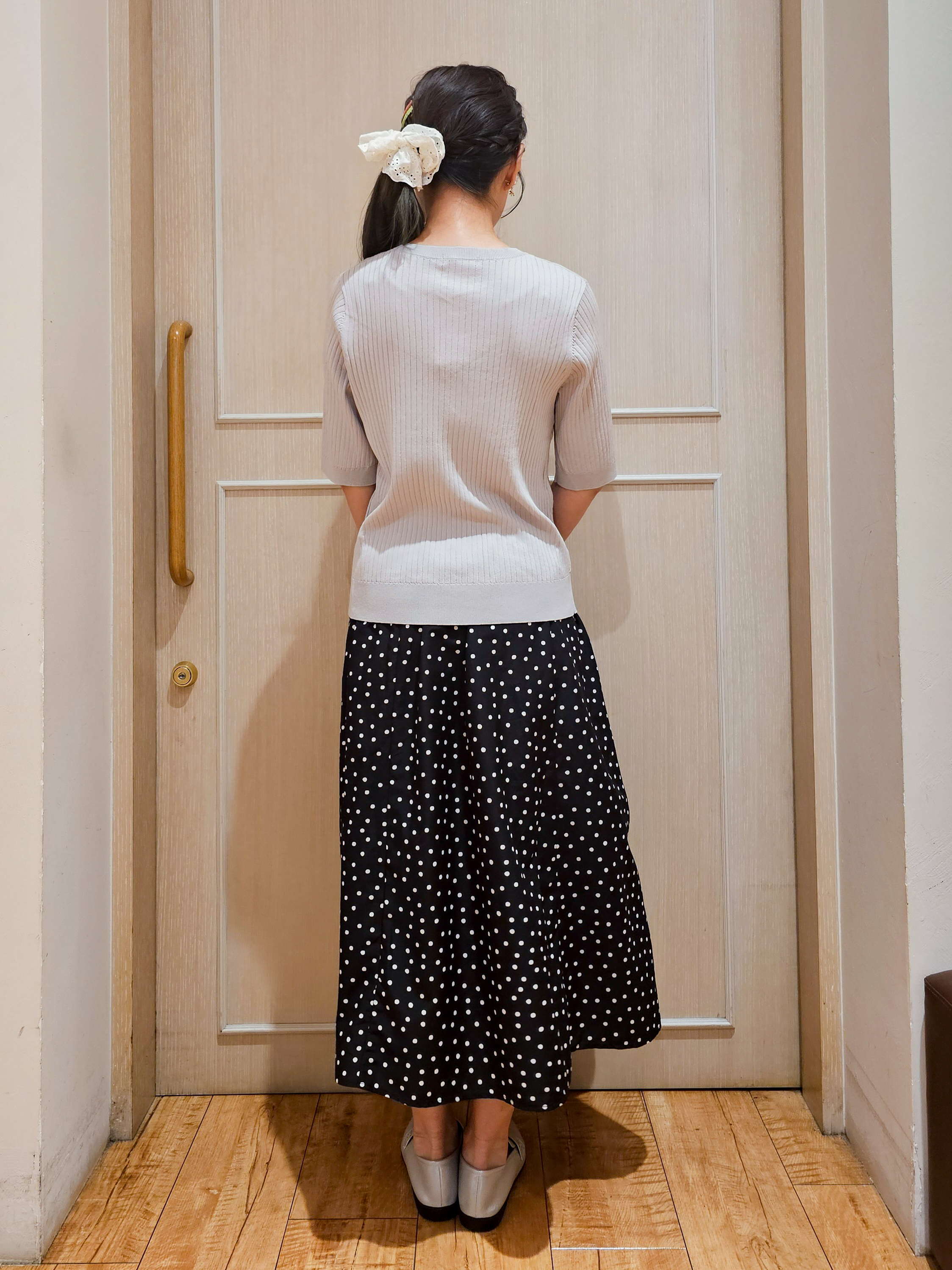 ゆゆさんの「SHOO･LA･RUE｜【S-LL】抜け感ある着こなしに ヘンリーネック リブニット」を使ったコーディネート