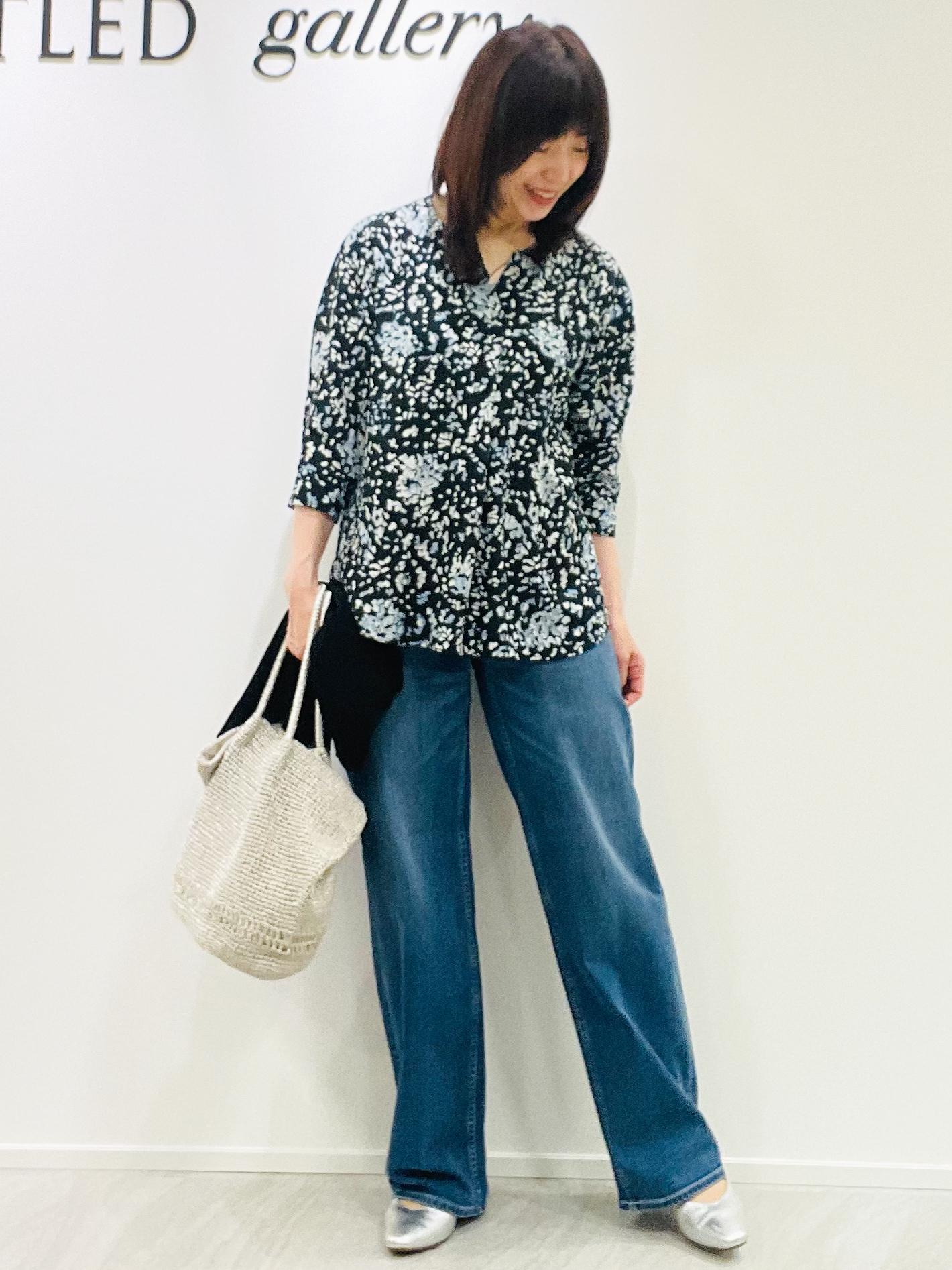 めいさんの「UNTITLED｜【2点セット】5分袖ニット＆カーディガン きれいめアンサンブルニット」を使ったコーディネート