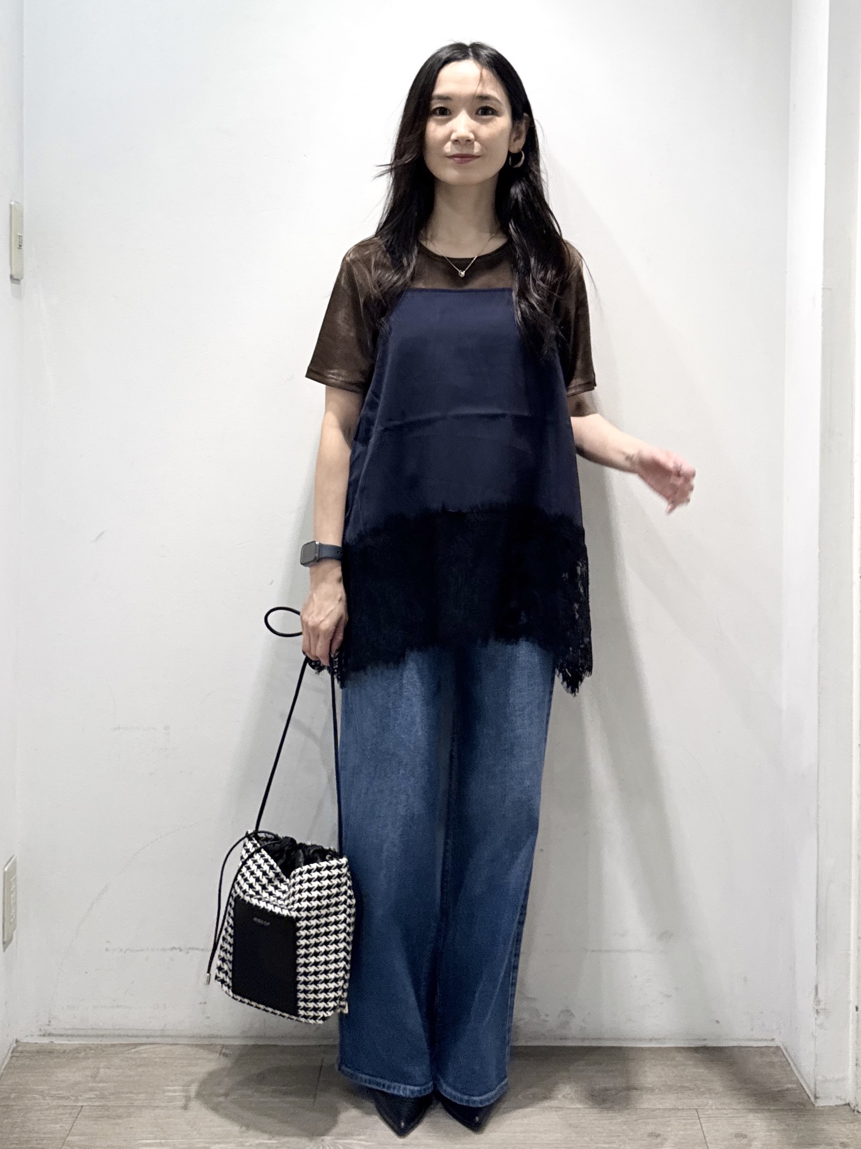 yuicciさんの「OPAQUE.CLIP｜フロッキーチュールカットソー【洗濯機OK】」を使ったコーディネート