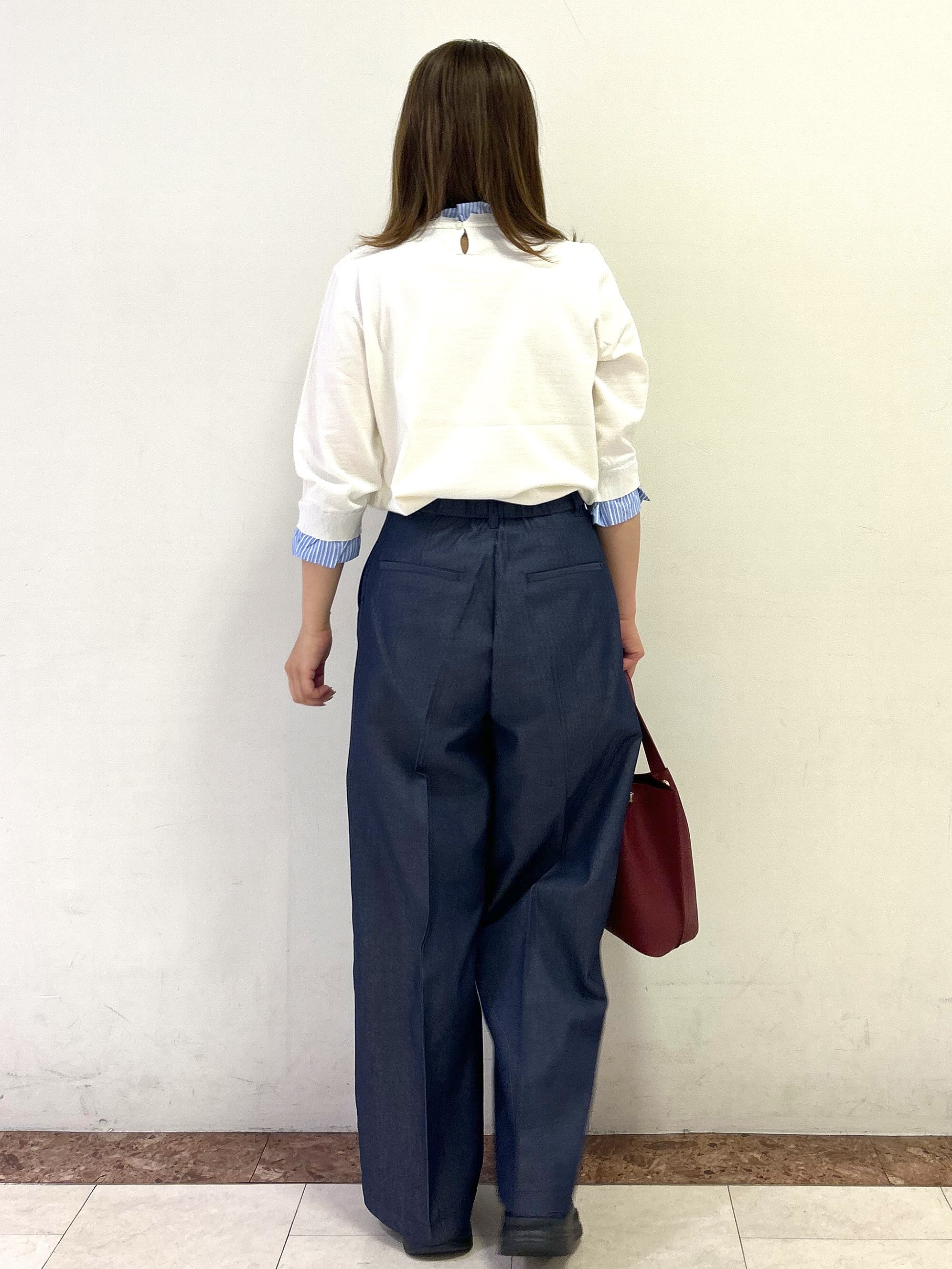 madokaさんの「OPAQUE.CLIP｜【UVケア／遮熱性】フリルドッキングニット《洗濯機OK》」を使ったコーディネート