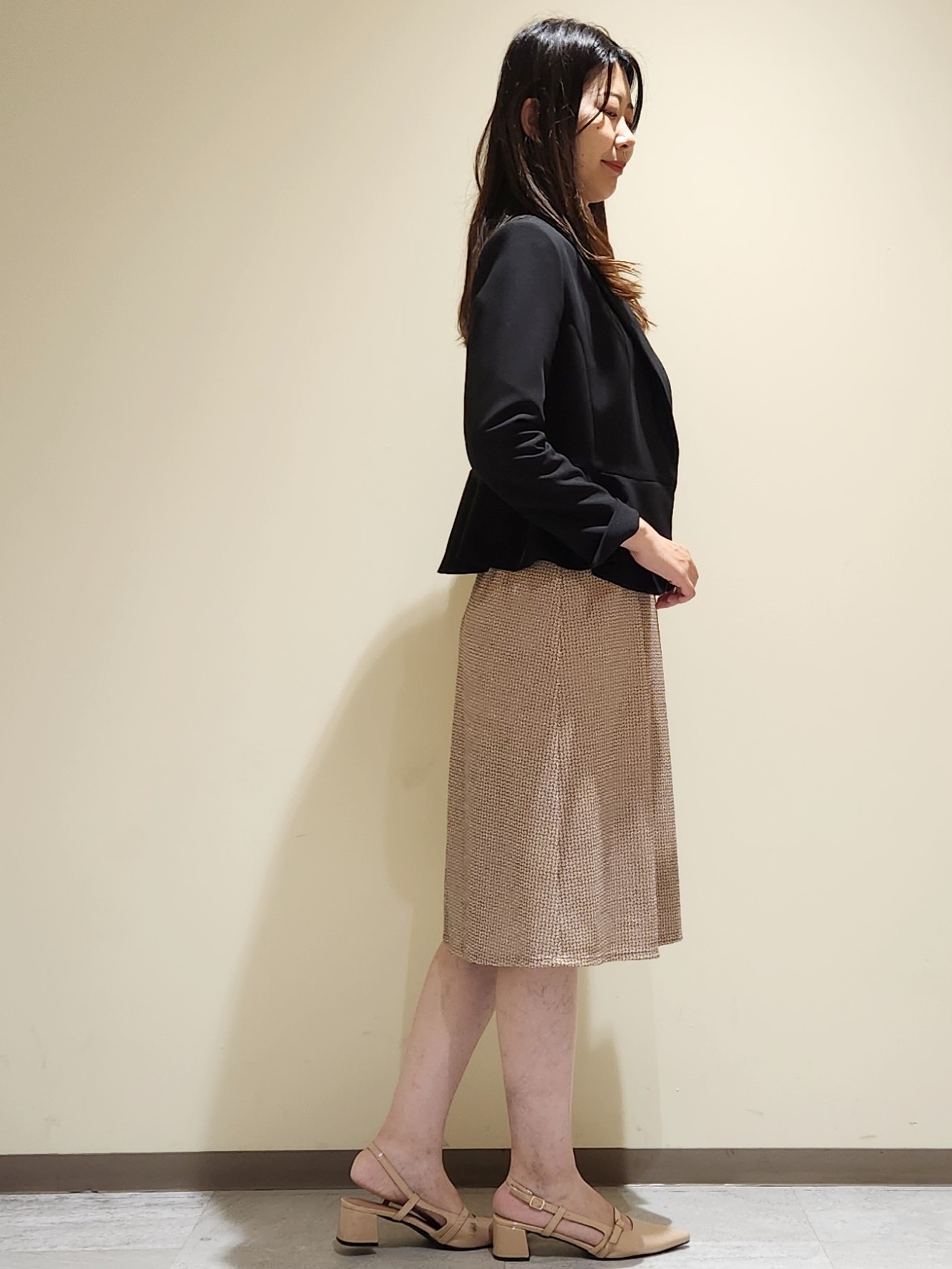 yukaさんの「COUP DE CHANCE｜【手洗い可／日本製／スーツ可】ペプラムジャケット」を使ったコーディネート