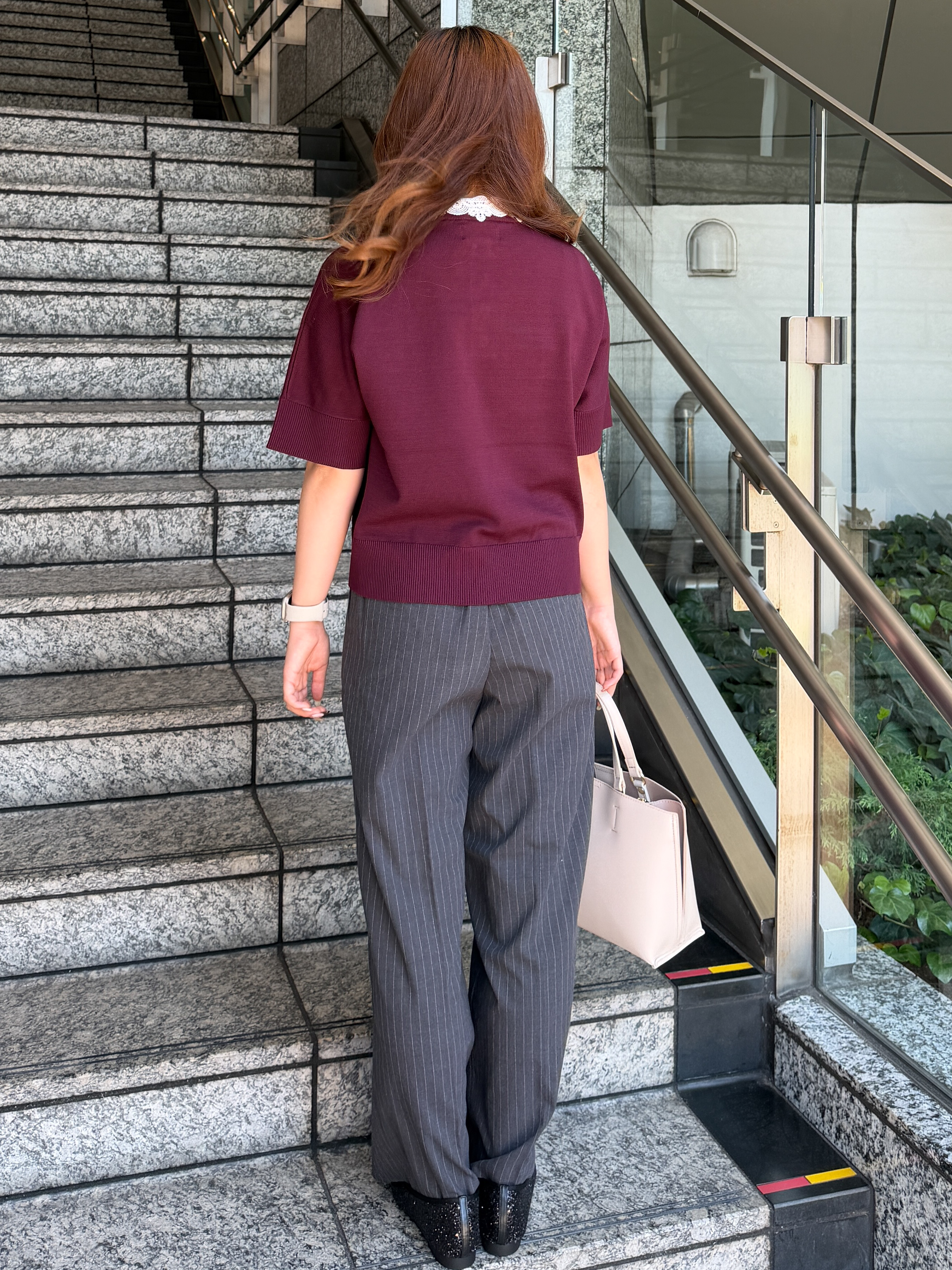 HANNAさんの「OPAQUE.CLIP｜2WAY衿ドッキングニット《洗濯機OK》」を使ったコーディネート