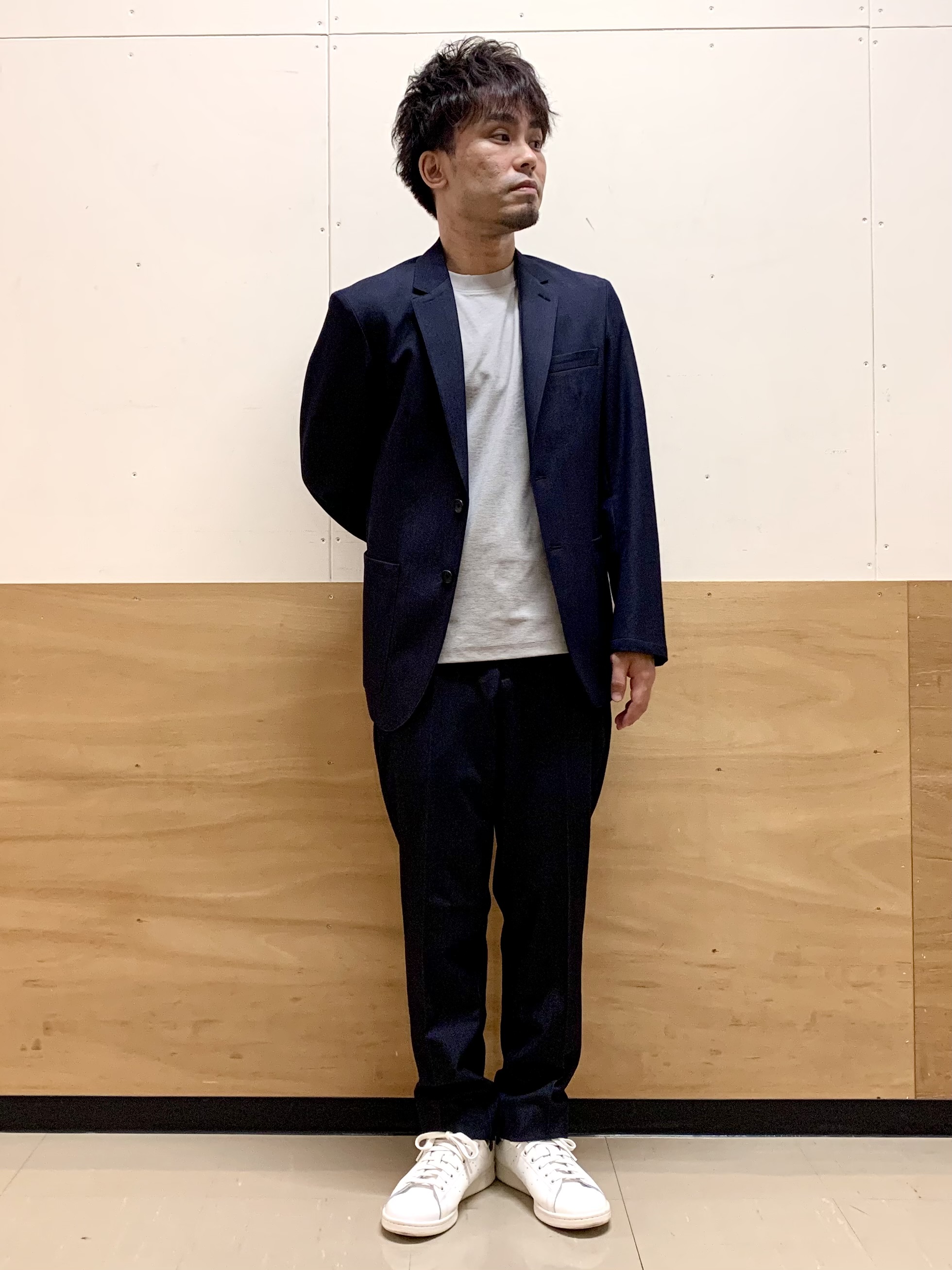MATUさんの「THE SHOP TK｜【ストレッチ／洗濯機OK／セットアップ可】デニムライク ジャケット」を使ったコーディネート