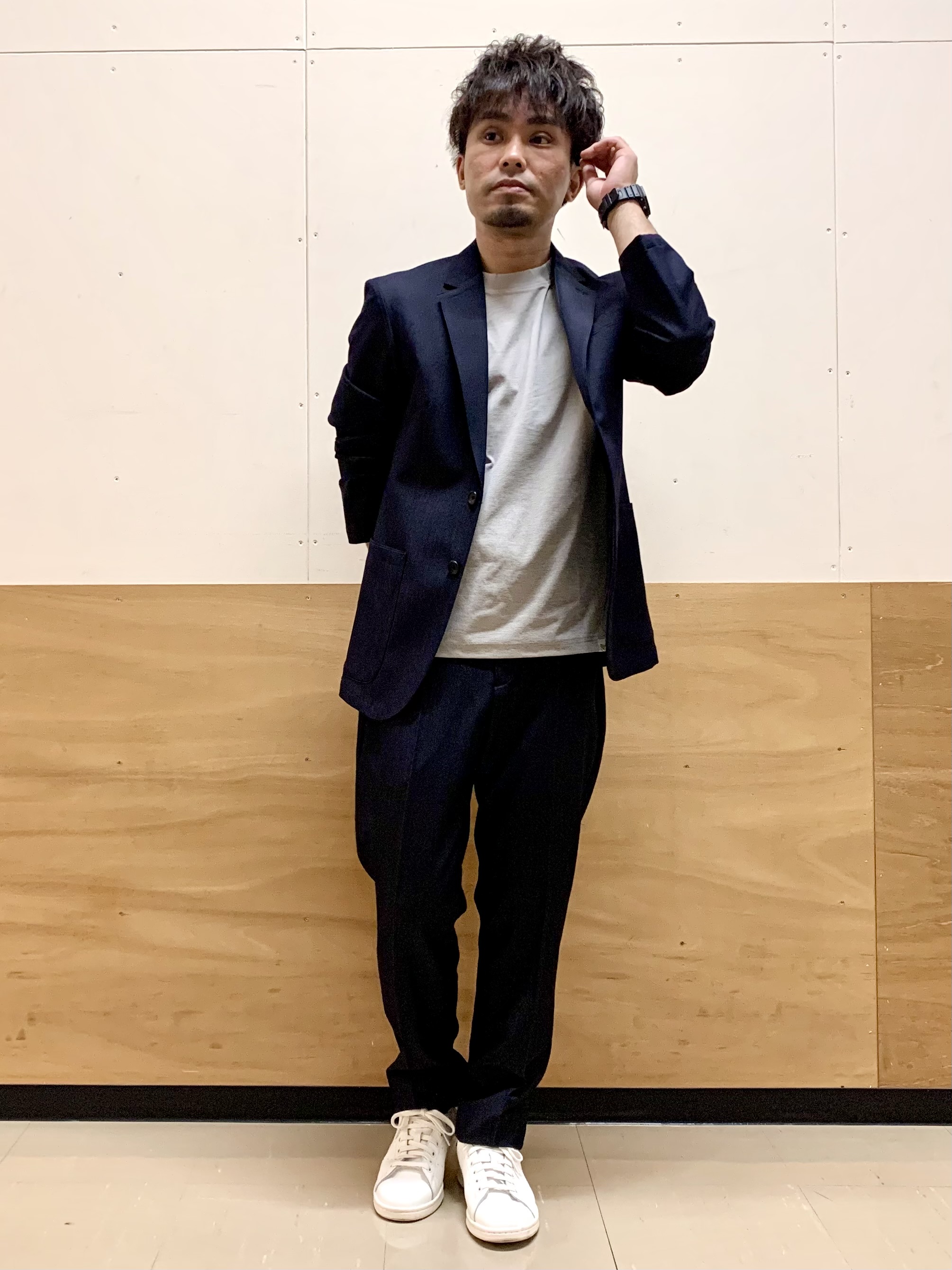 MATUさんの「THE SHOP TK｜【ストレッチ／洗濯機OK／セットアップ可】デニムライク ジャケット」を使ったコーディネート