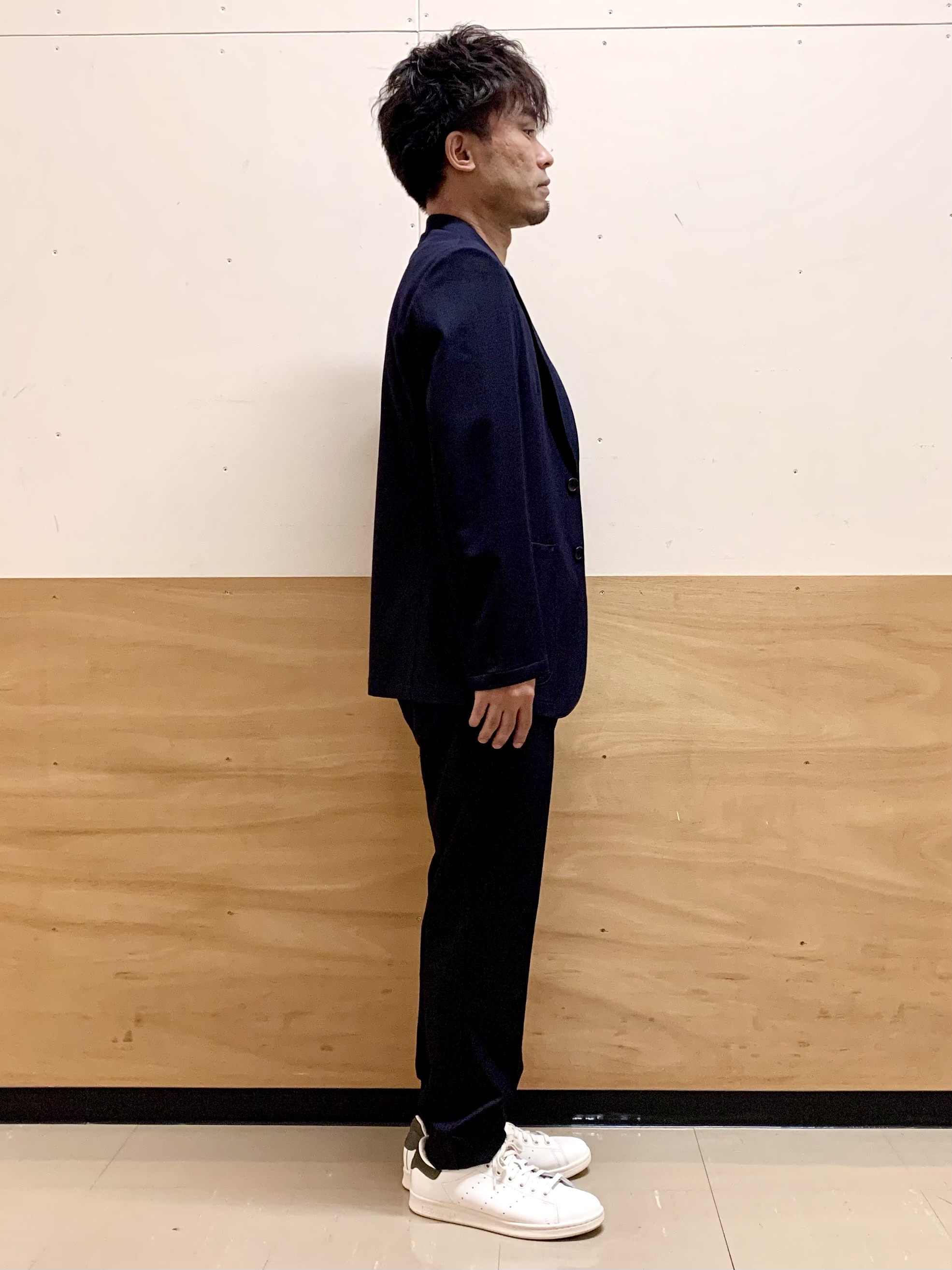 MATUさんの「THE SHOP TK｜【ストレッチ／洗濯機OK／セットアップ可】デニムライク ジャケット」を使ったコーディネート