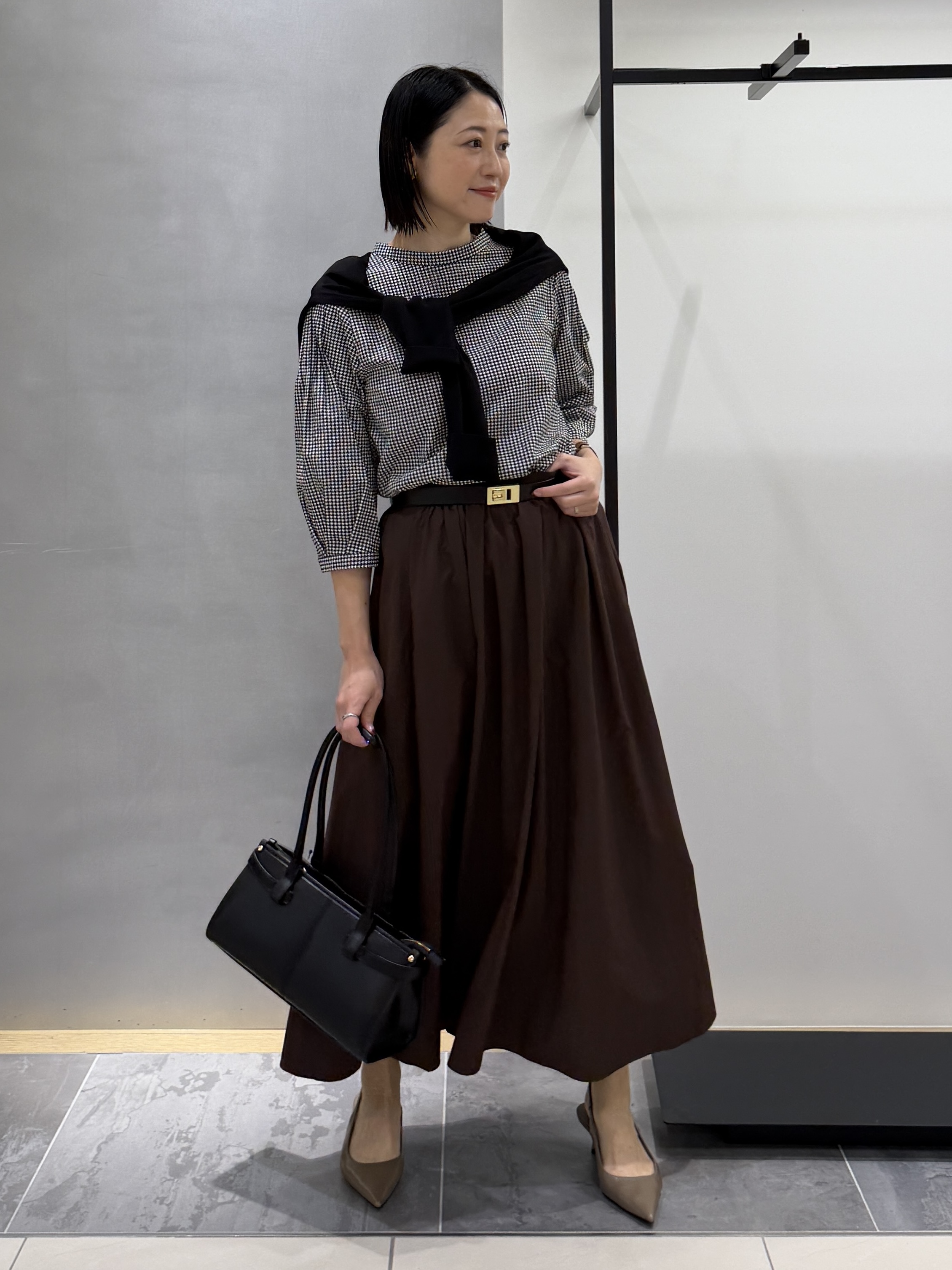 shihoさんの「INDIVI｜【UVケア／吸汗速乾】凹凸素材ミニスタンドトップス」を使ったコーディネート