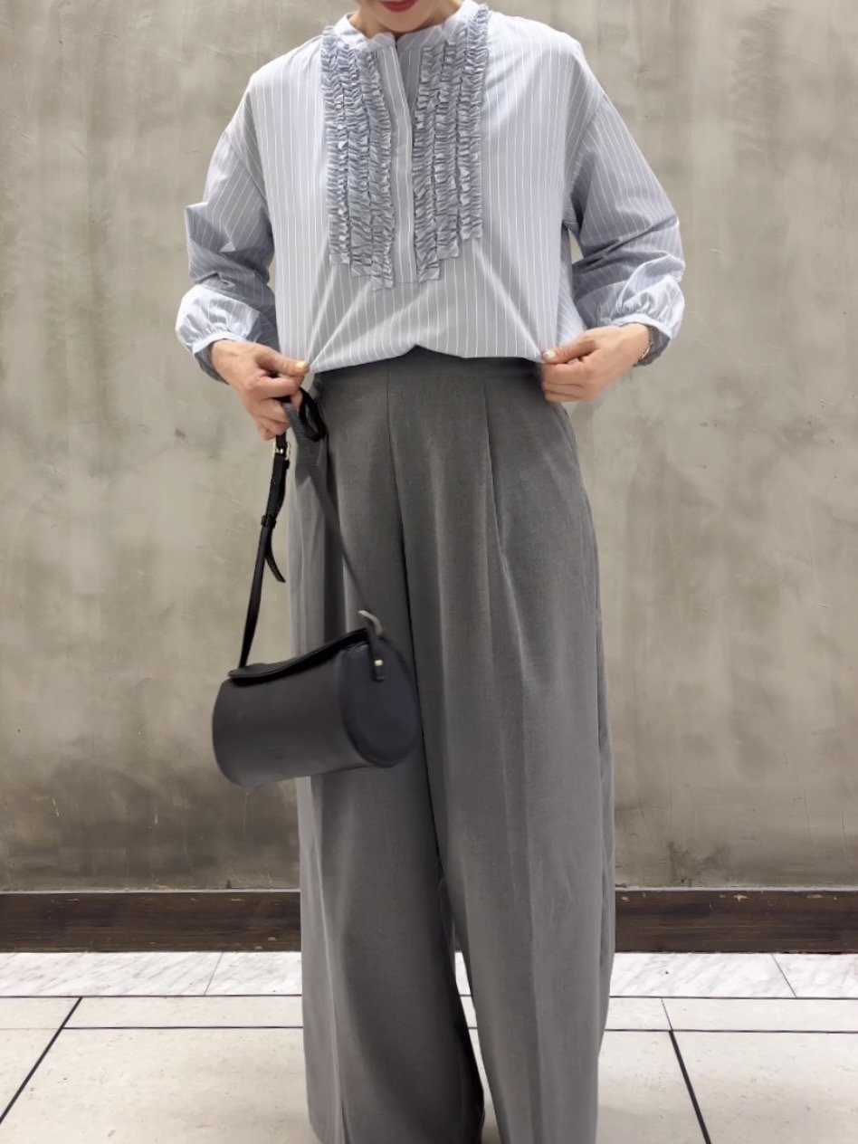 Yasucoさんの「Dessin｜センタープレスワイドパンツ」を使ったコーディネート