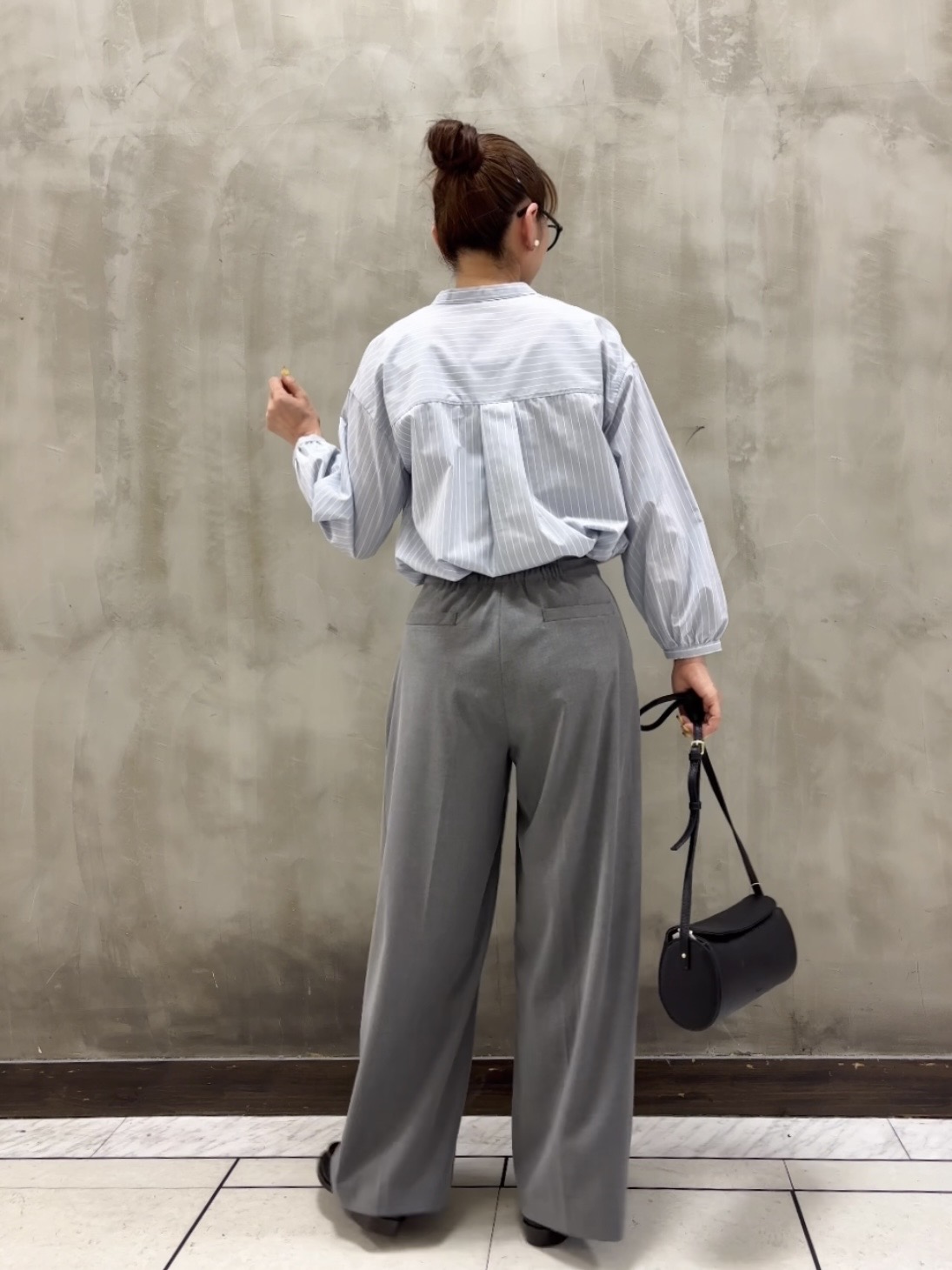 Yasucoさんの「Dessin｜センタープレスワイドパンツ」を使ったコーディネート