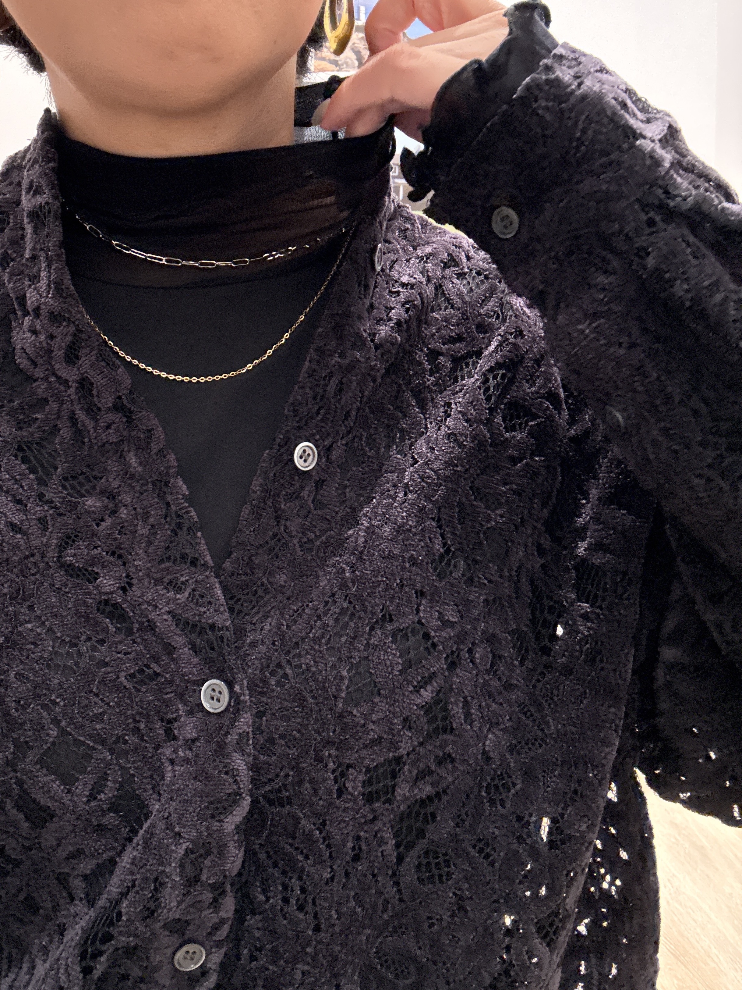 Naoさんの「Dessin｜ブラッシュレースシャツ」を使ったコーディネート