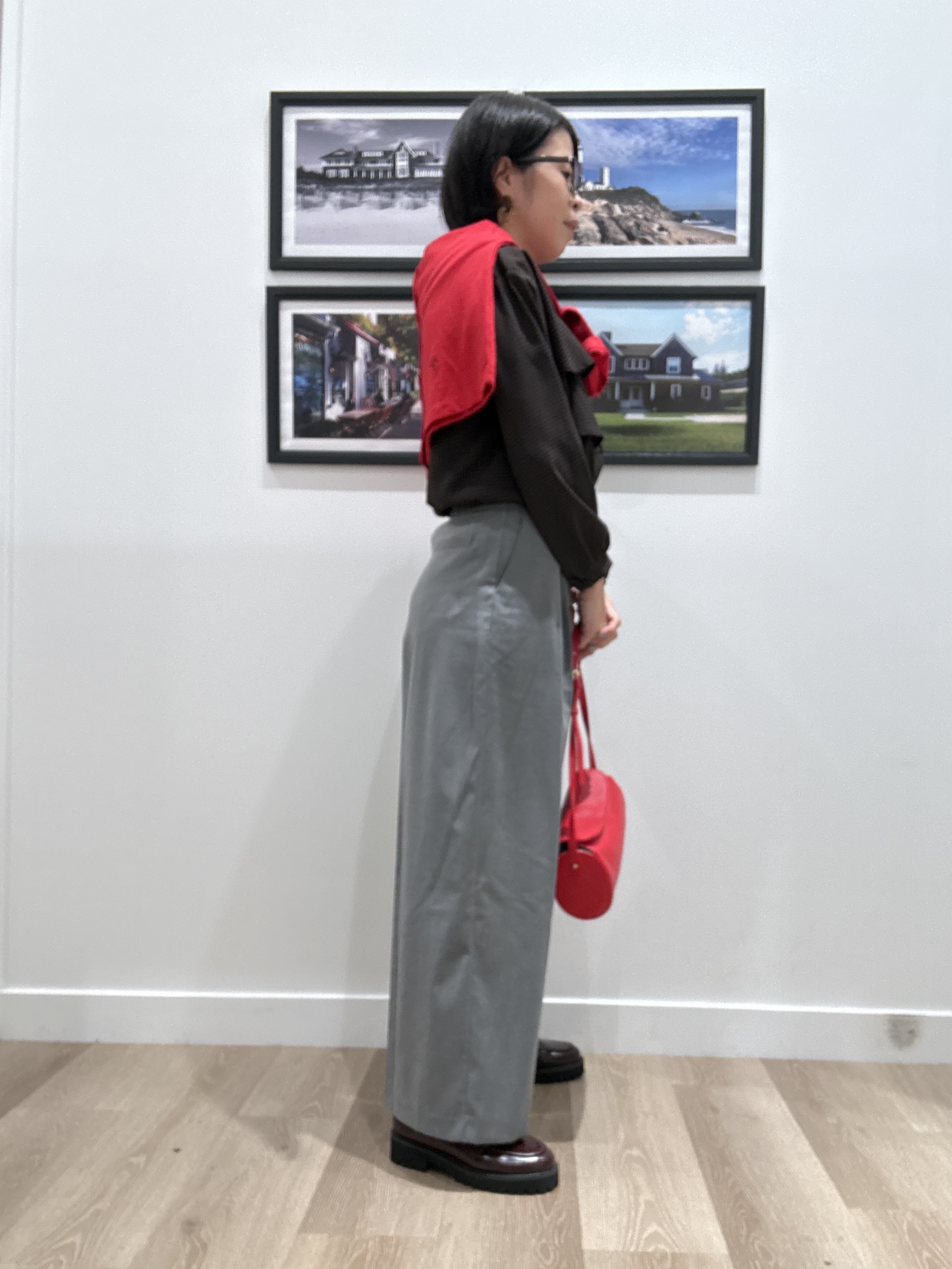 Naoさんの「Dessin｜センタープレスワイドパンツ」を使ったコーディネート