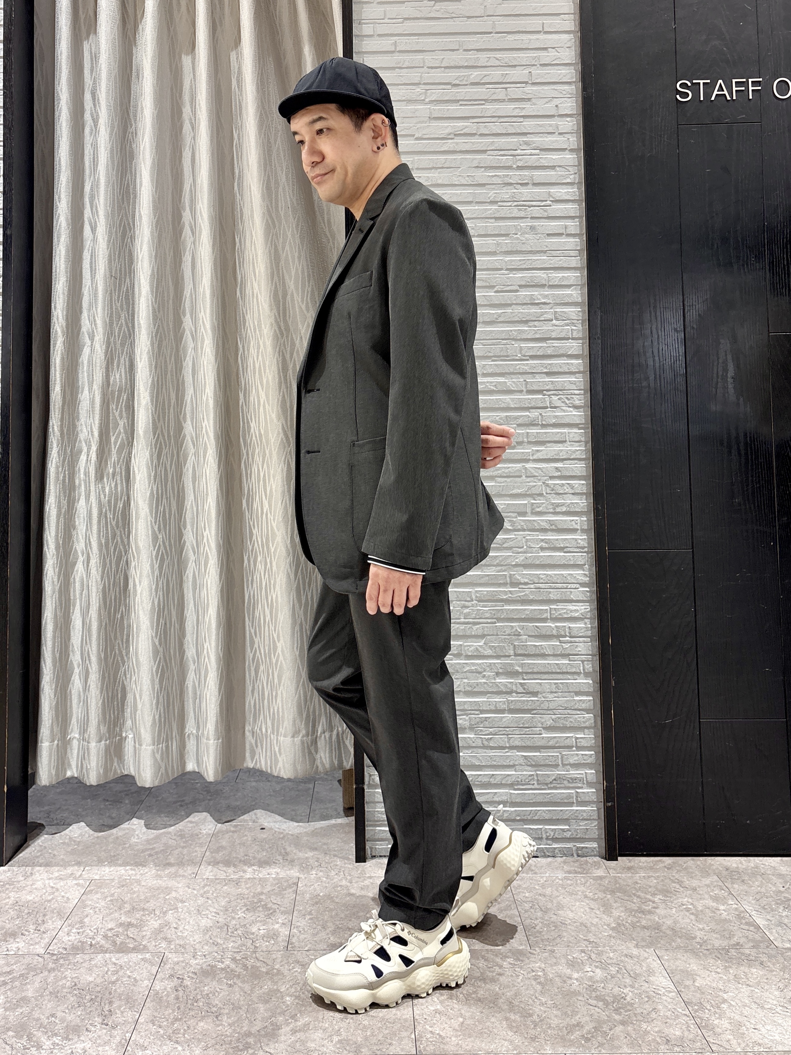 Pーyamaさんの「THE SHOP TK｜【ストレッチ／洗濯機OK／セットアップ可】デニムライク ジャケット」を使ったコーディネート