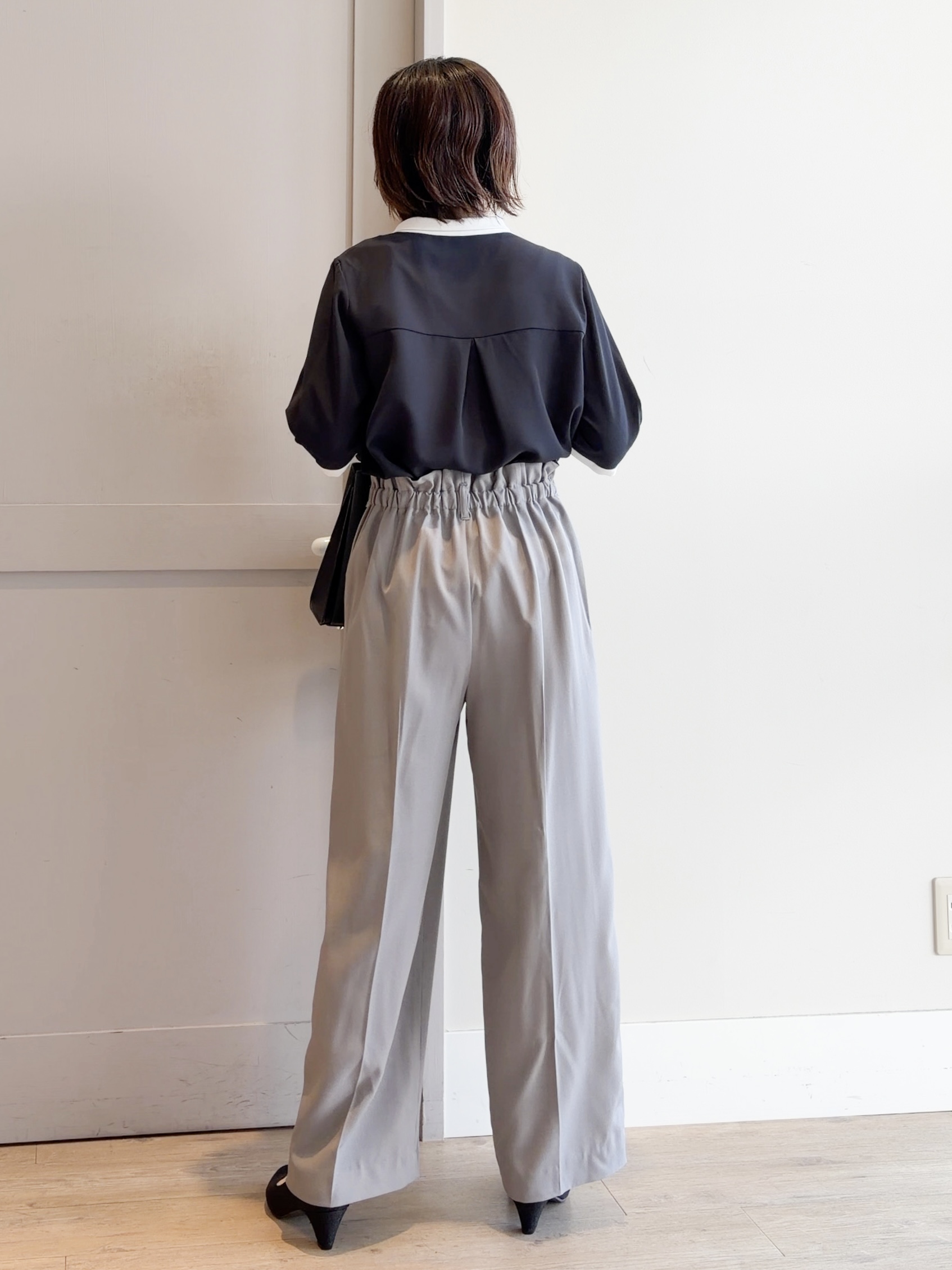 yamakoさんの「grove｜【洗濯機OK/シワになりにくい】1枚で華やぐ配色ボウタイブラウス」を使ったコーディネート