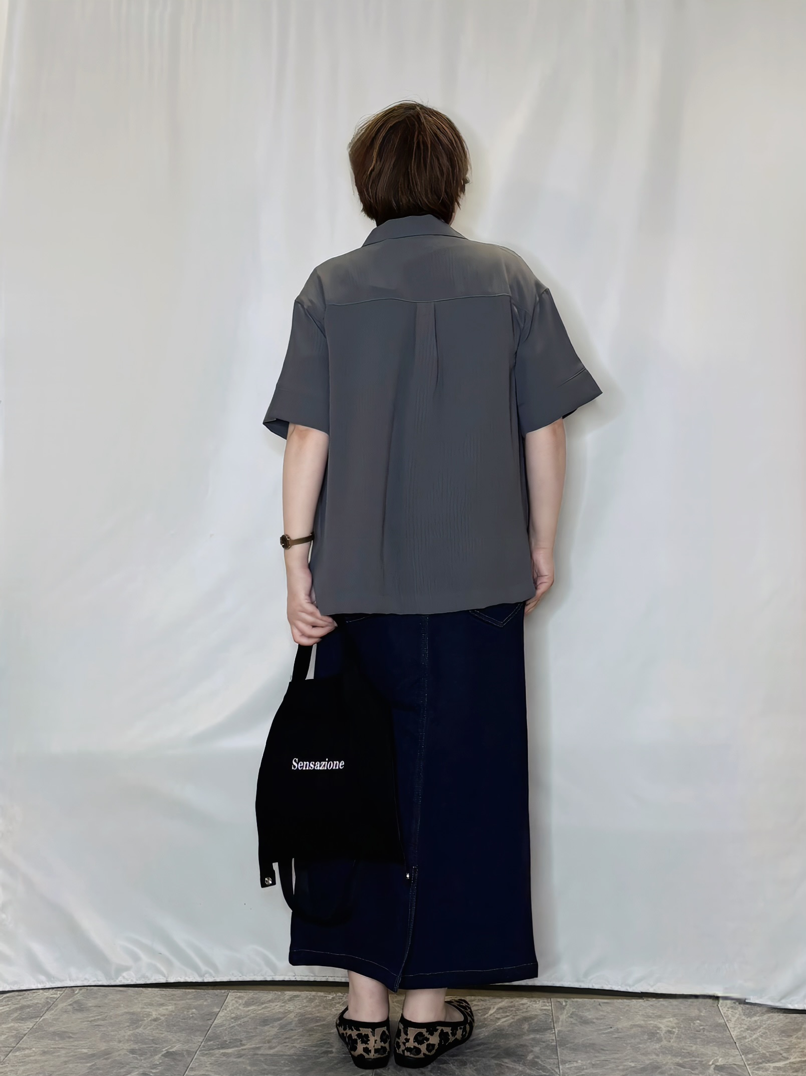 たみさんの「SHOO･LA･RUE｜【通気性〇/ひんやり/S-LL】洗濯後しわになりにくい とろみストライプシャツ」を使ったコーディネート