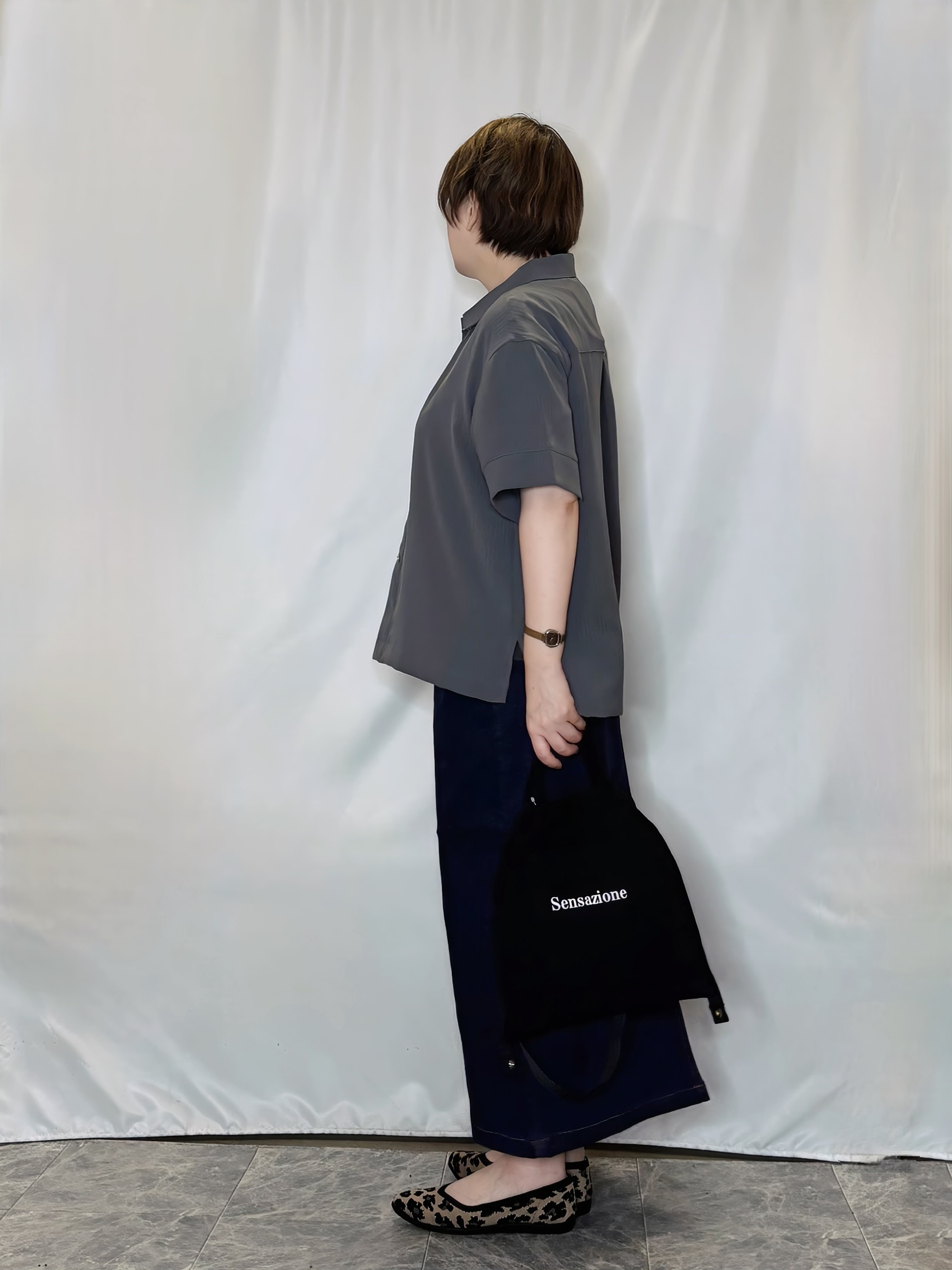 たみさんの「SHOO･LA･RUE｜【通気性〇/ひんやり/S-LL】洗濯後しわになりにくい とろみストライプシャツ」を使ったコーディネート