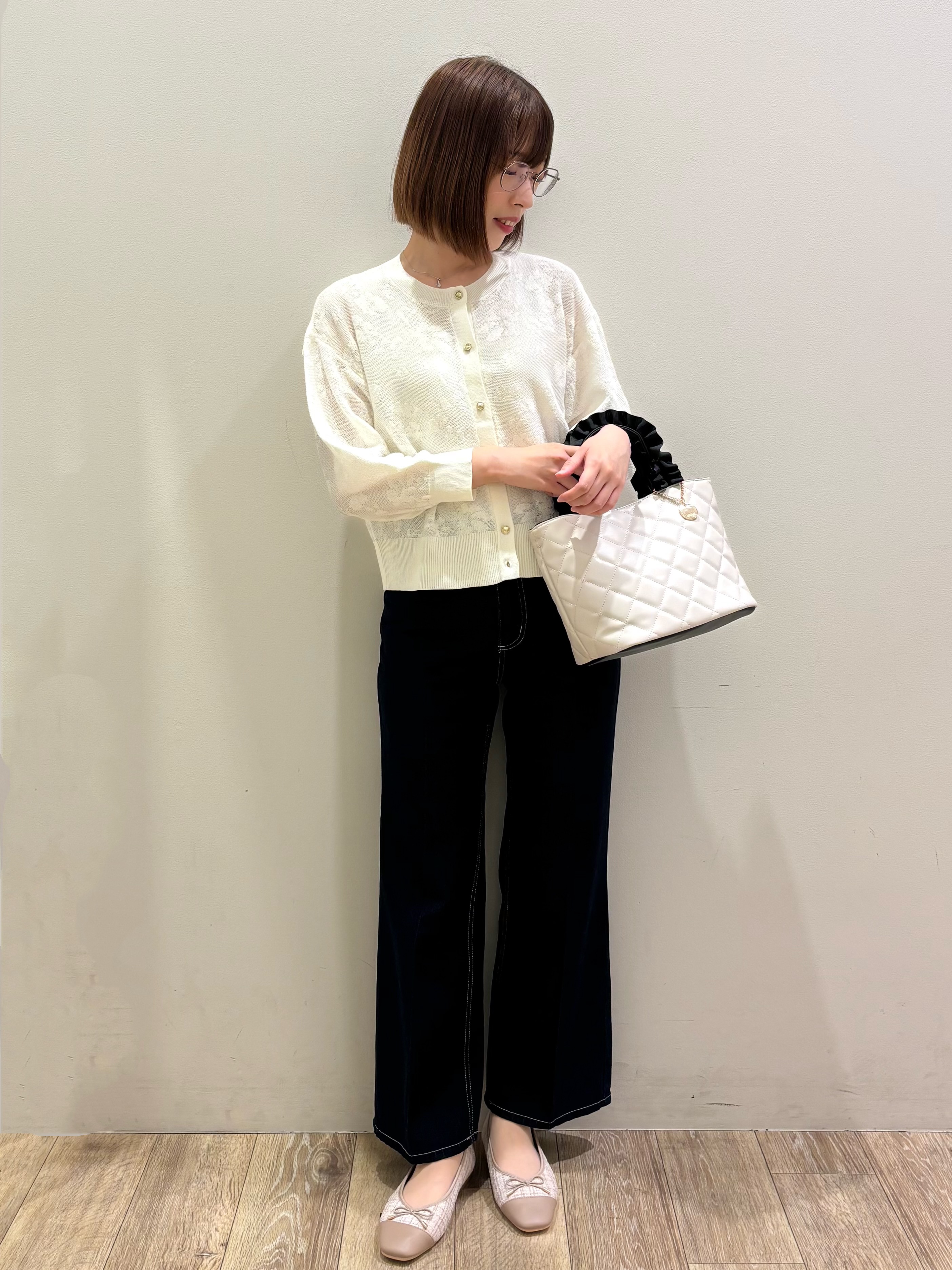 honamiさんの「index｜【８色展開】柄アソートシアーカーディガン《洗濯機OK》」を使ったコーディネート