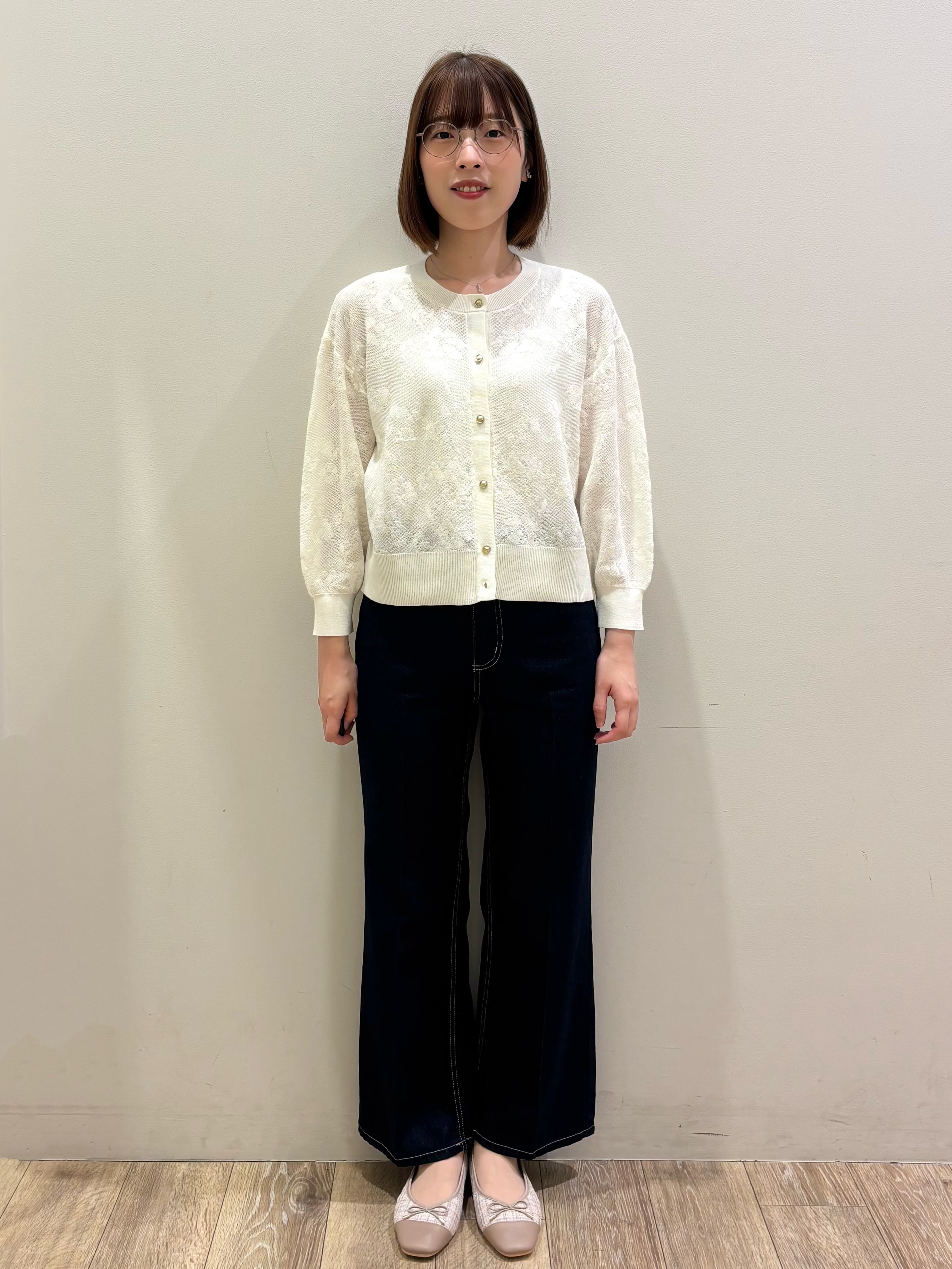 honamiさんの「index｜【８色展開】柄アソートシアーカーディガン《洗濯機OK》」を使ったコーディネート