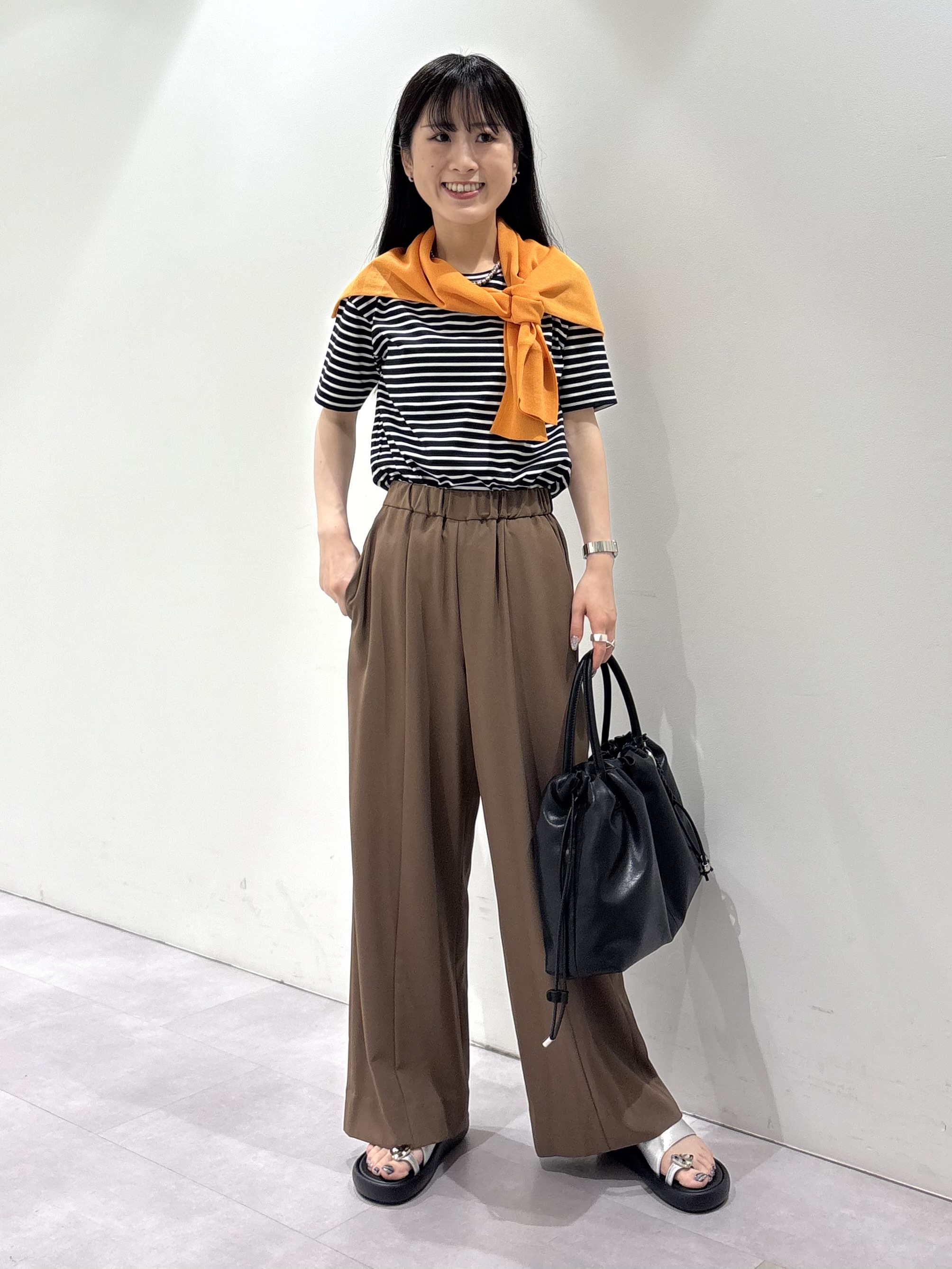KEIKOさんの「INDIVI｜【ゆったり／着映え】ボーダーリラクシーTシャツ」を使ったコーディネート